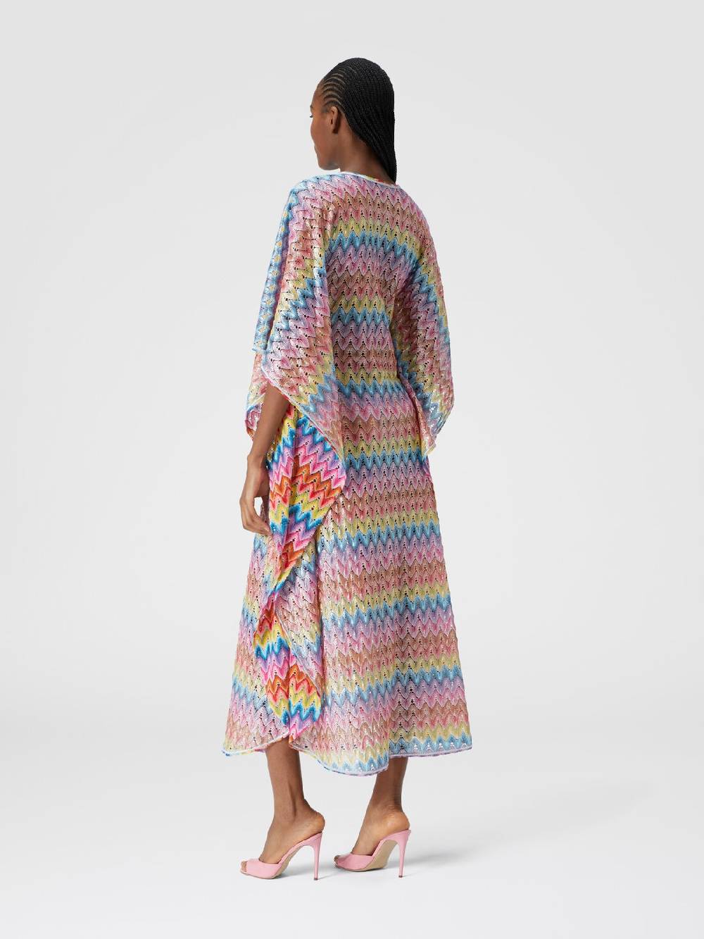 Missoni Caftano copricostume lungo in pizzo spalmato Pezzi Unici
