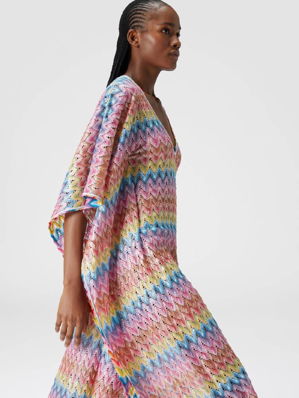 Missoni Caftano copricostume lungo in pizzo spalmato Pezzi Unici