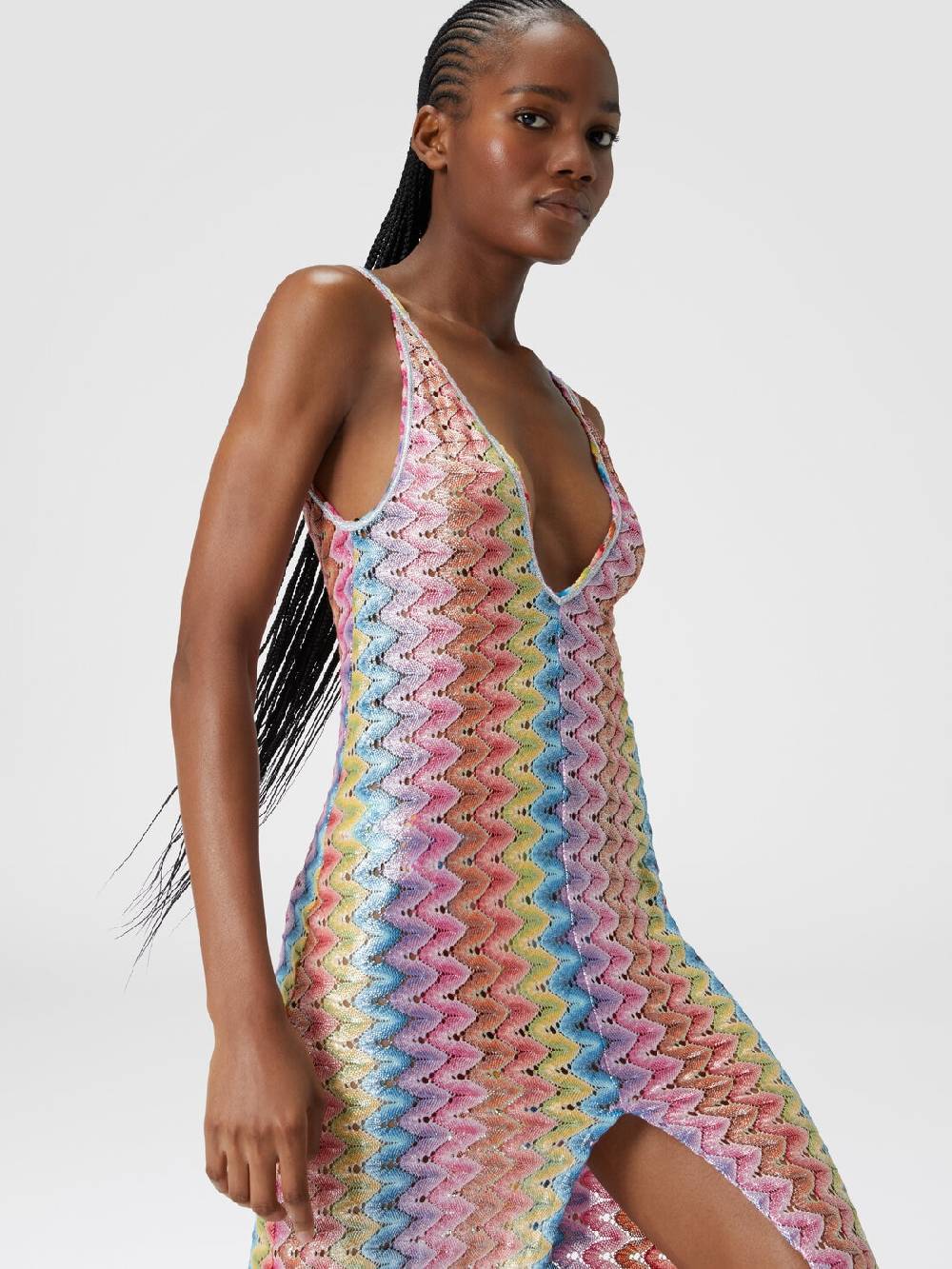 Missoni Abito copricostume lungo con scollatura a V e spacco Qualità Garantita