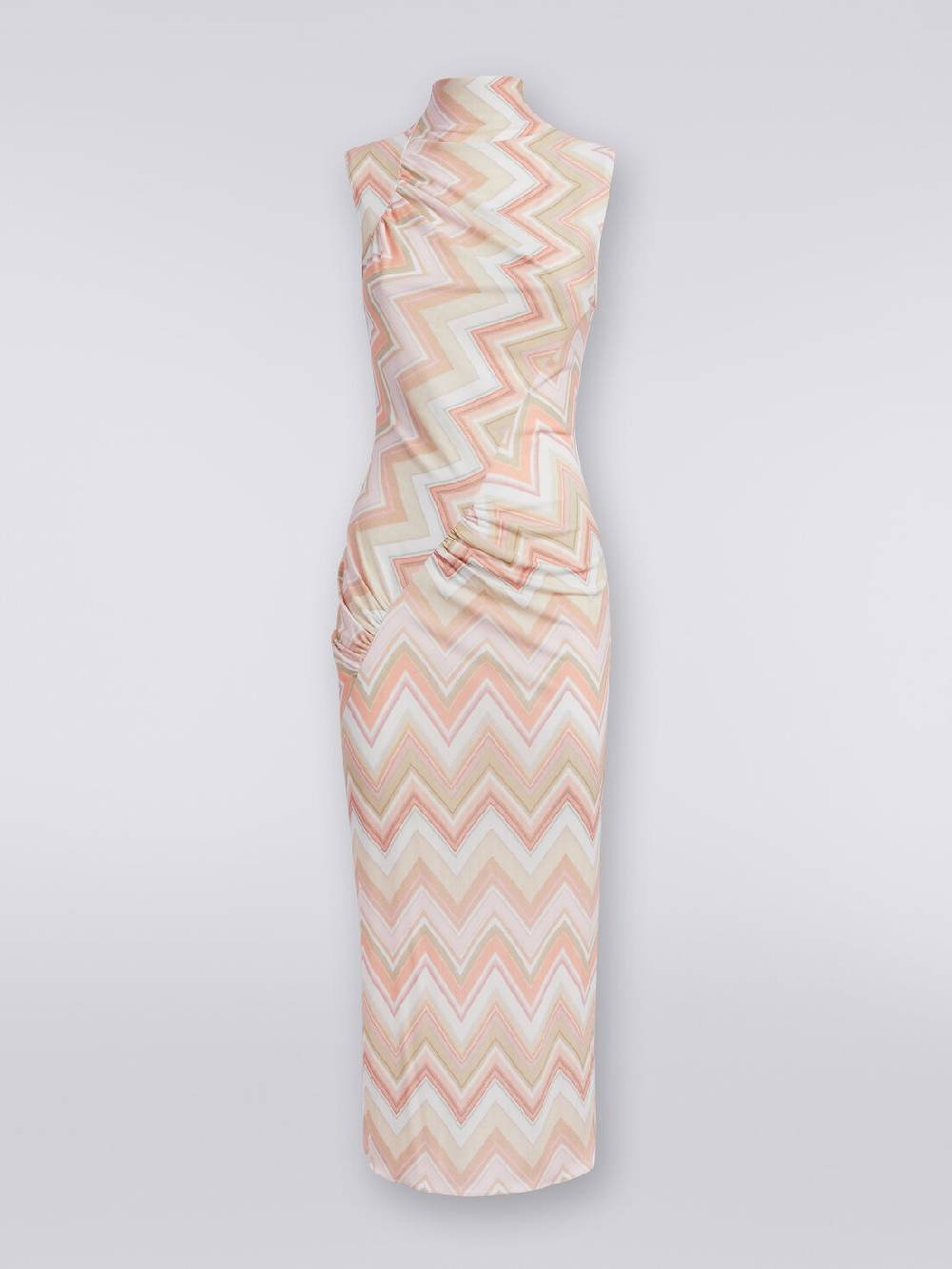 Missoni Abito longuette in viscosa zig zag con arricciature Shopping Online