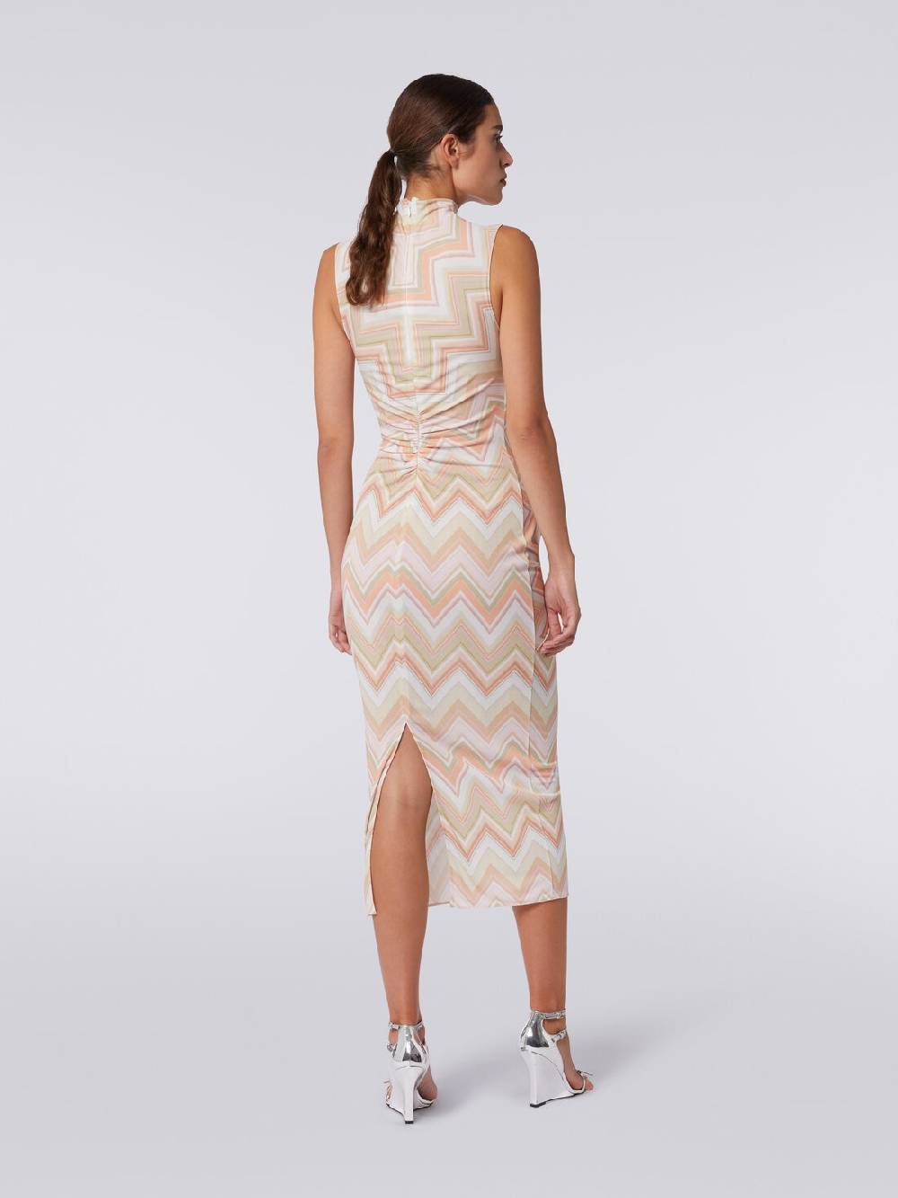 Missoni Abito longuette in viscosa zig zag con arricciature Shopping Online
