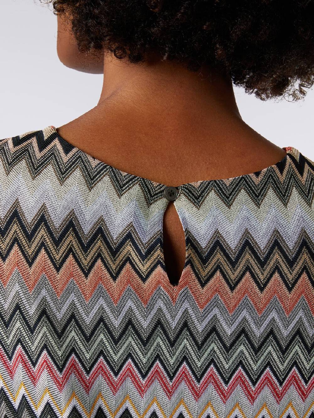 Missoni Abito a maniche corte in cotone e viscosa zig zag Sottocosto