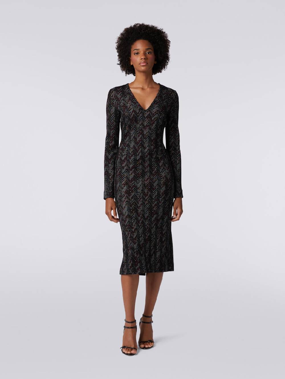 Missoni Abito lungo con scollatura a V in lana e viscosa zig zag Novità