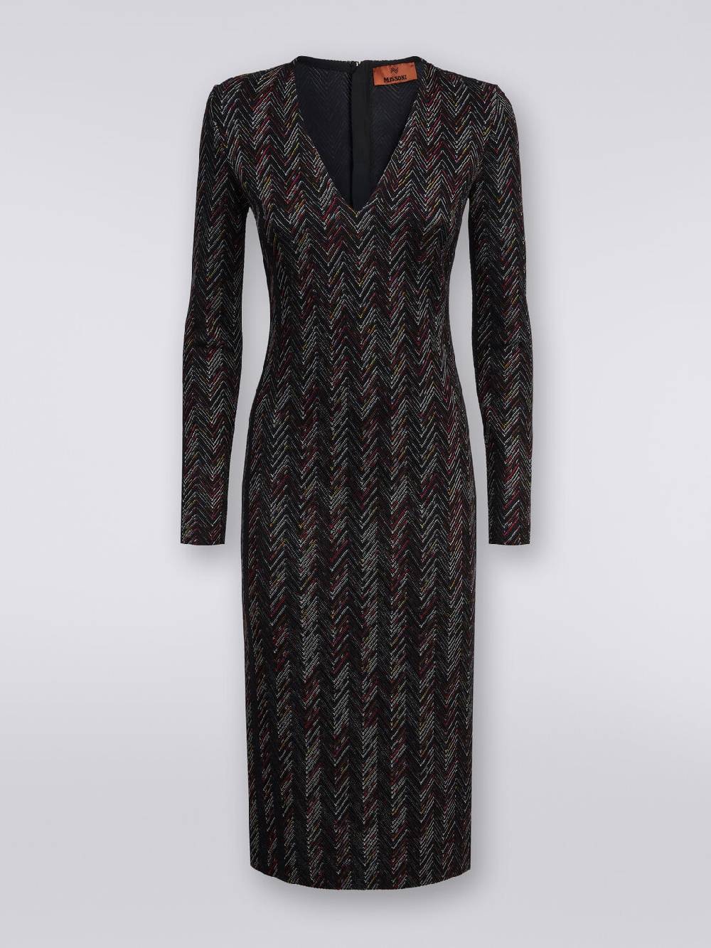 Missoni Abito lungo con scollatura a V in lana e viscosa zig zag Novità