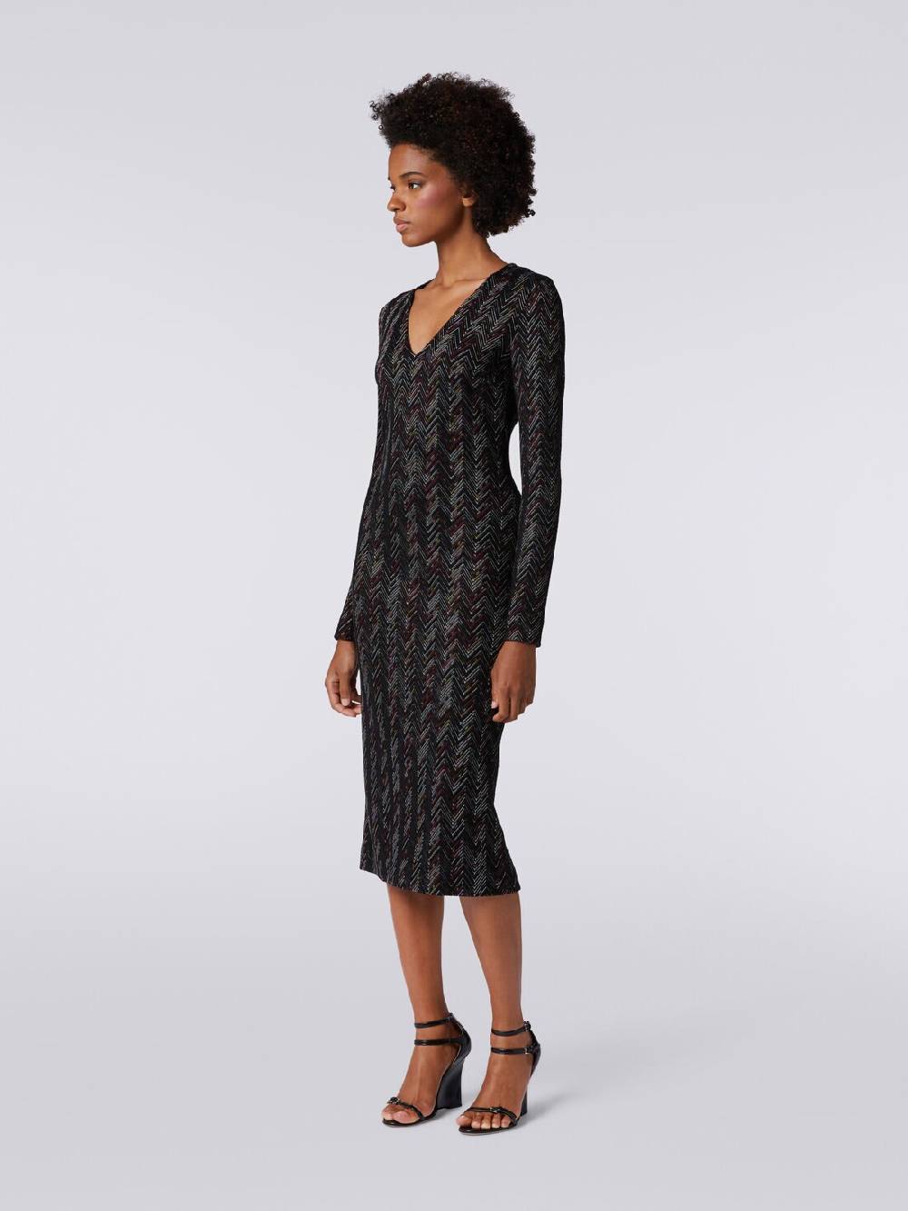 Missoni Abito lungo con scollatura a V in lana e viscosa zig zag Novità