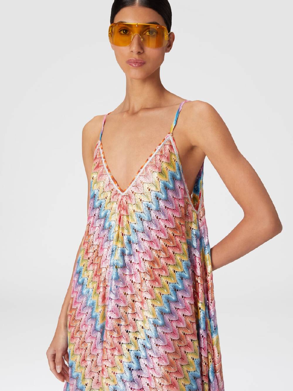 Missoni Abito copricostume a foulard in pizzo spalmato Sconto