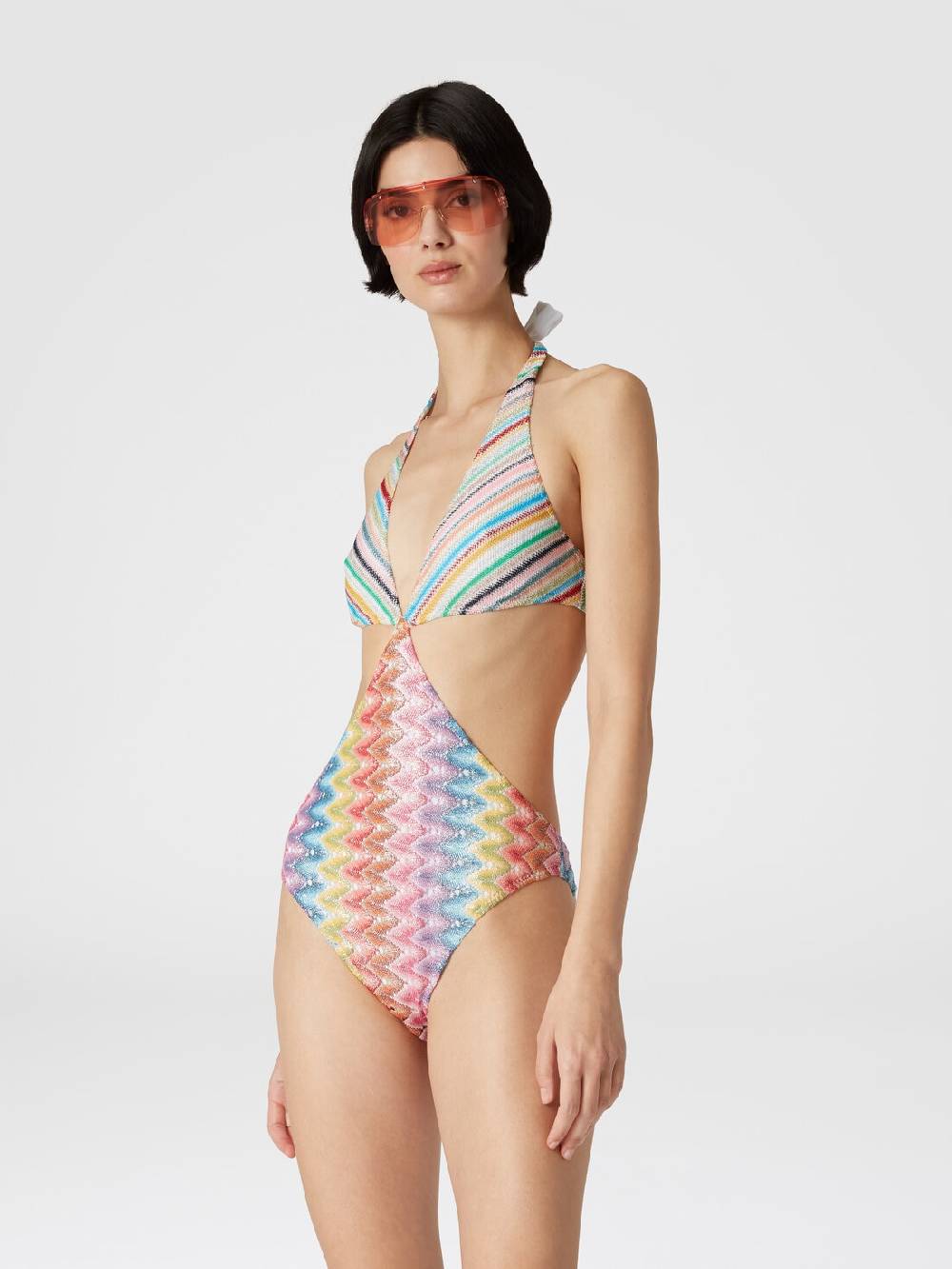 Missoni Costume intero patchwork con dettagli cut out Economico