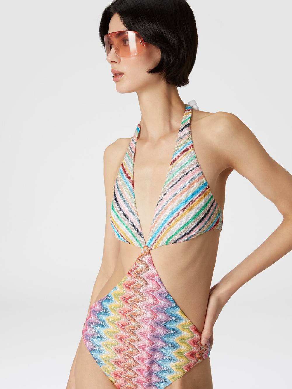 Missoni Costume intero patchwork con dettagli cut out Economico
