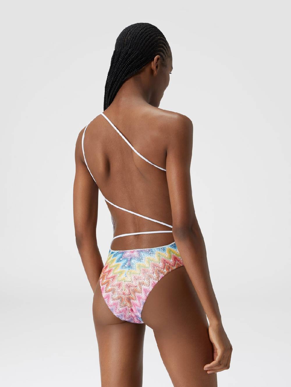 Missoni Costume intero monospalla in pizzo spalmato Outlet