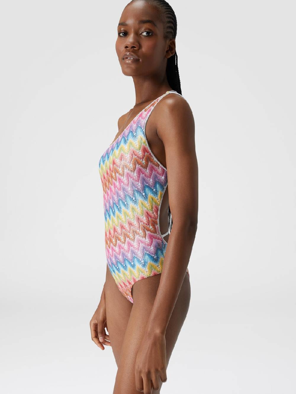 Missoni Costume intero monospalla in pizzo spalmato Outlet