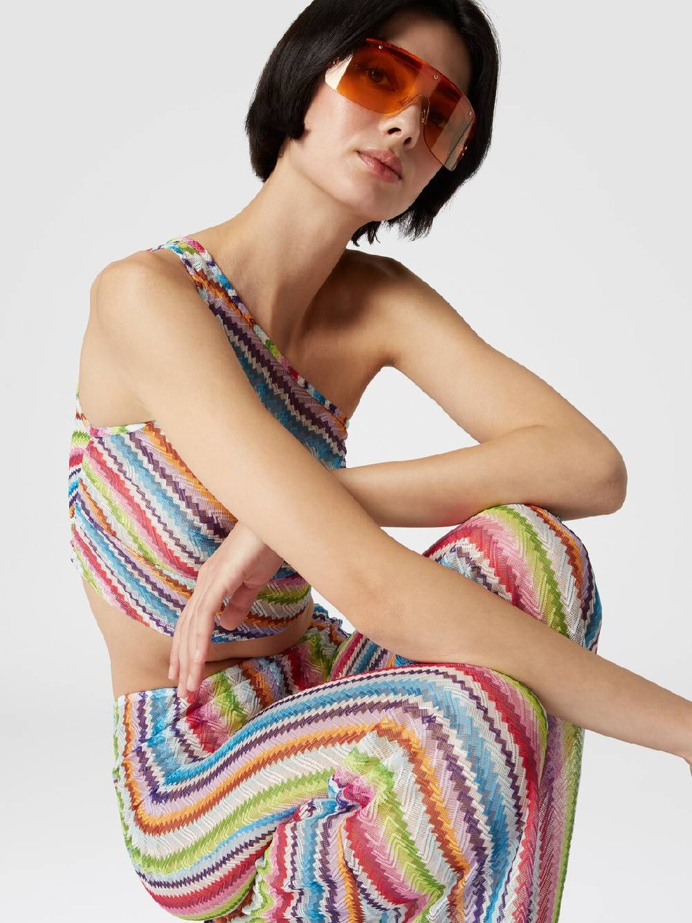 Missoni Pantaloni copricostume a vista bassa stampa zig zag Vendita Economica
