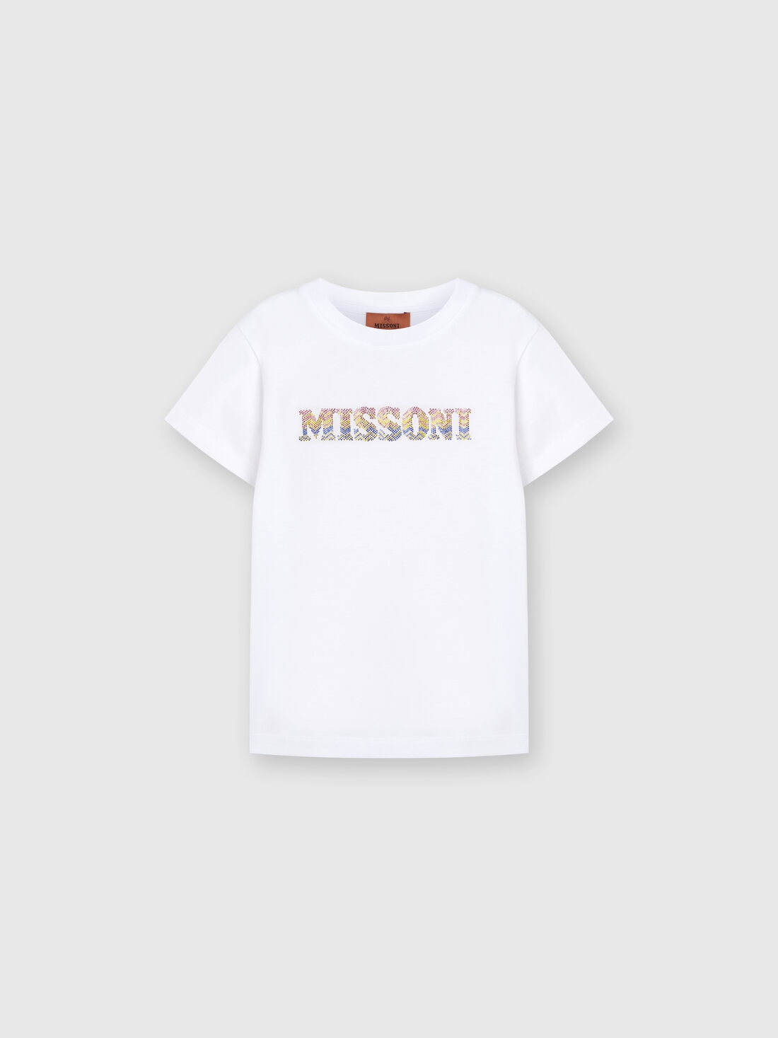 Missoni T-shirt in jersey di cotone con scritta logo chevron In Saldo