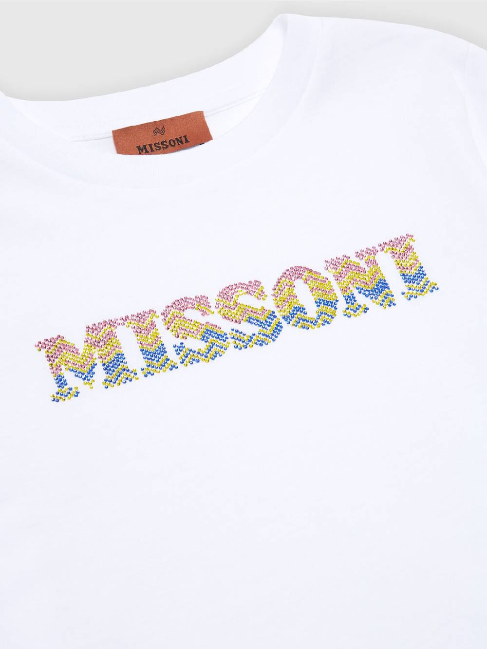 Missoni T-shirt in jersey di cotone con scritta logo chevron In Saldo