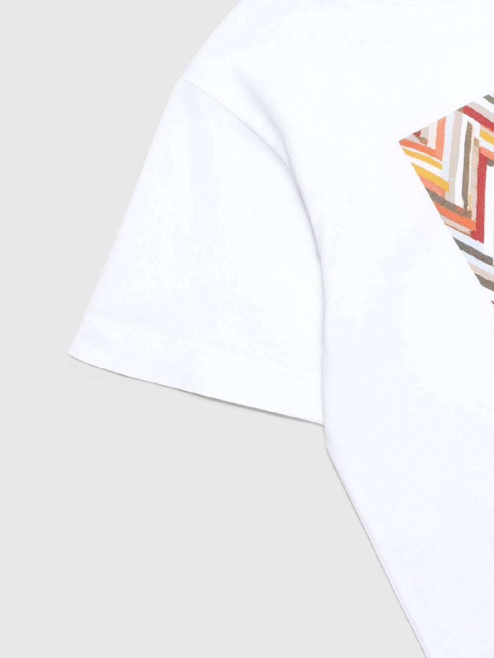 Missoni T-shirt in jersey di cotone con stampa chevron e logo Nuova