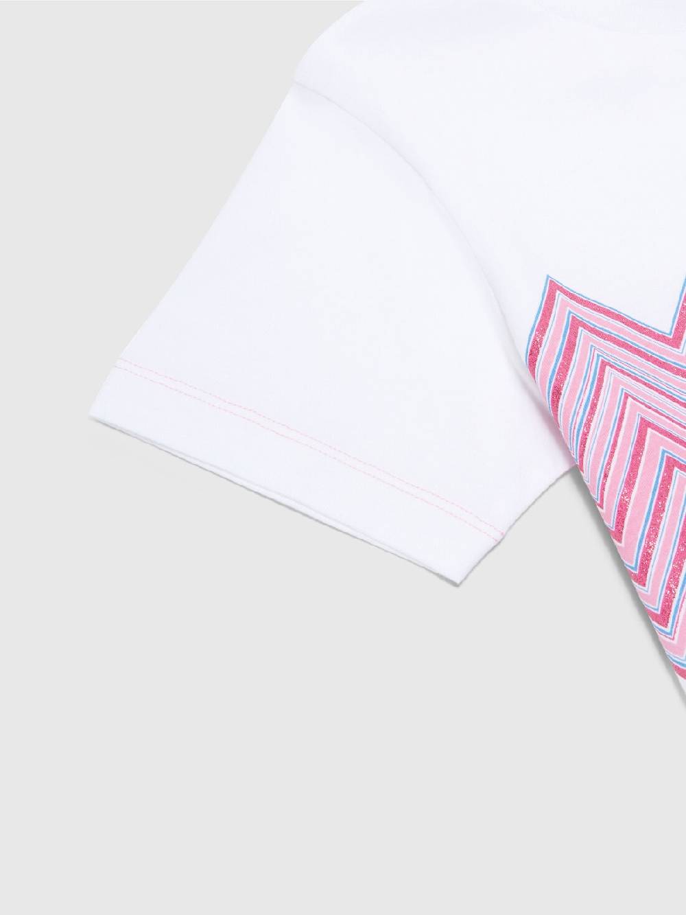 Missoni T-shirt in jersey di cotone con inserto chevron e logo Moda