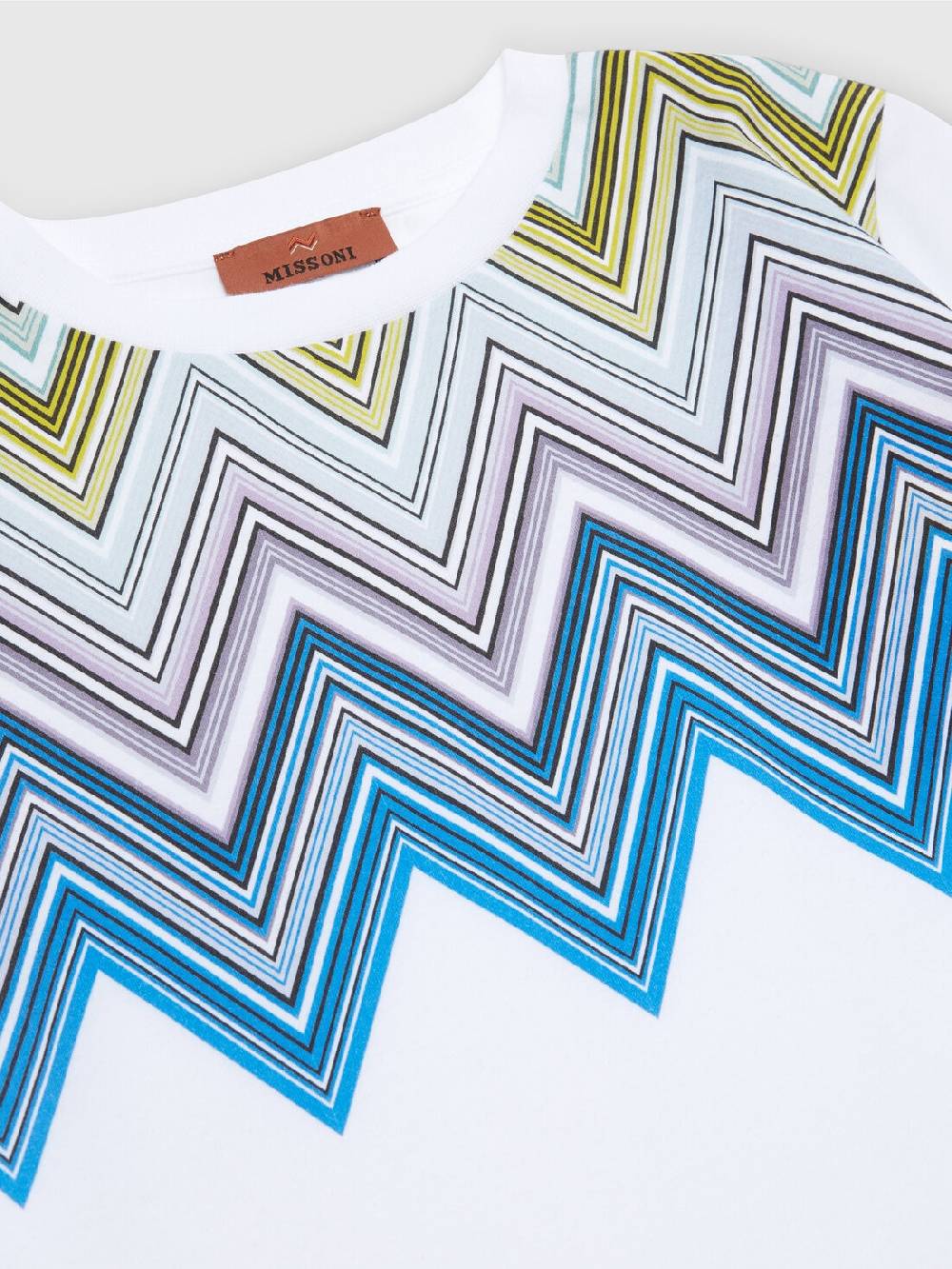 Missoni T-shirt a maniche corte in cotone con stampa chevron 2025