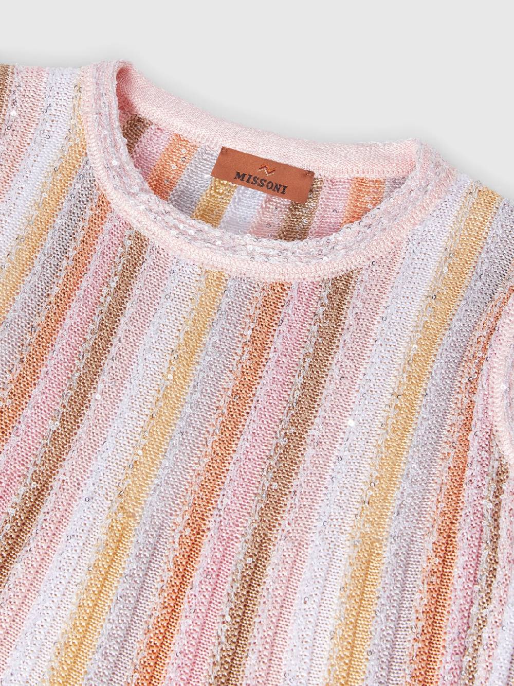 Missoni Top senza maniche in maglia di viscosa plissée con paillettes In Linea