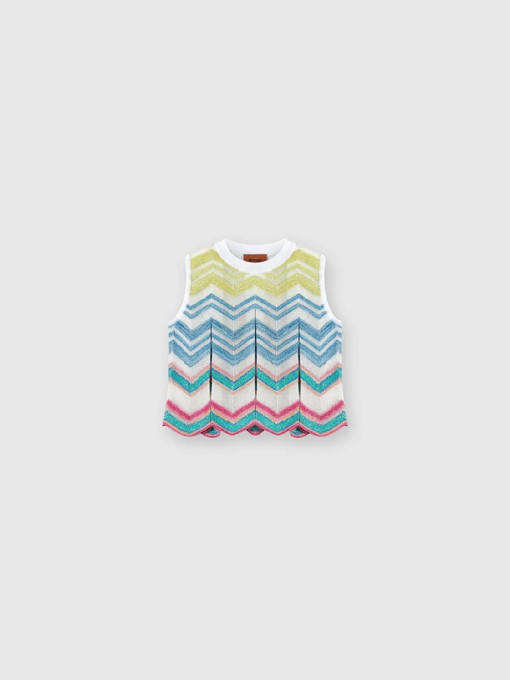 Missoni Top senza maniche in maglia di misto viscosa lamé Nuovo