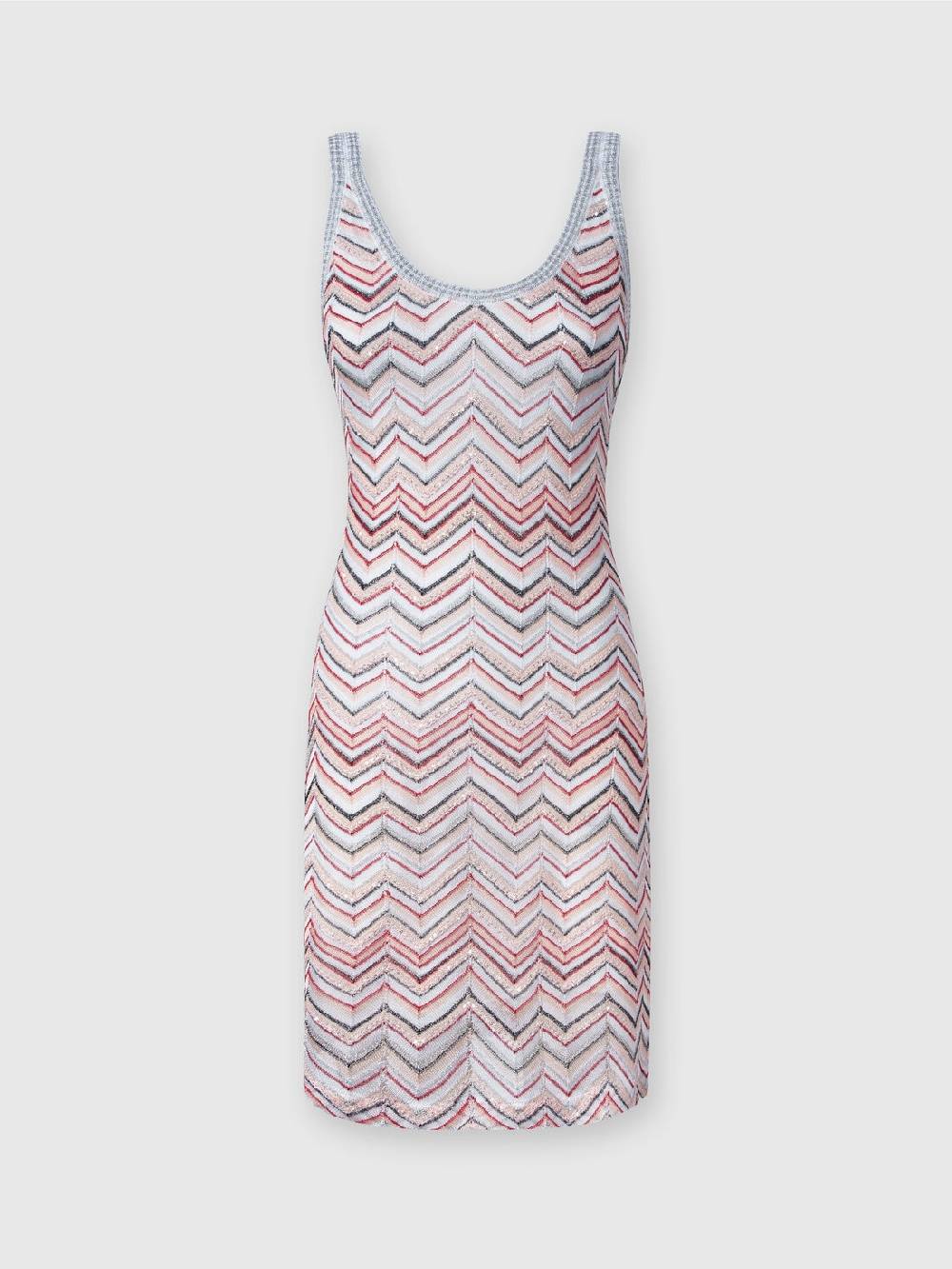 Missoni Mini-abito senza maniche in misto viscosa zig zag con paillettes Promozione