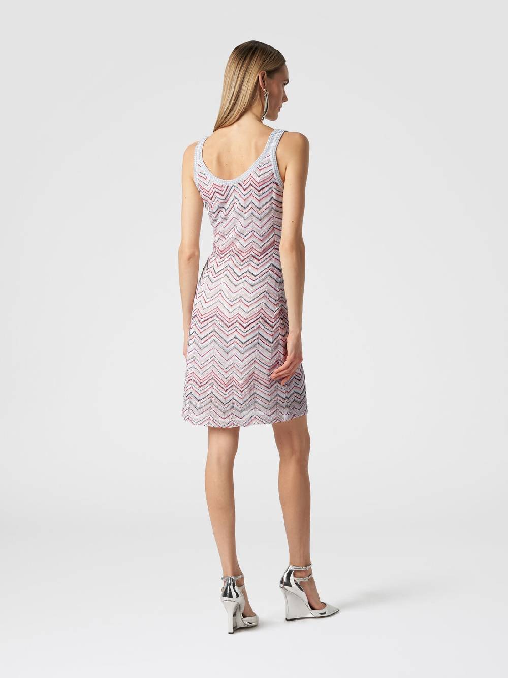 Missoni Mini-abito senza maniche in misto viscosa zig zag con paillettes Promozione