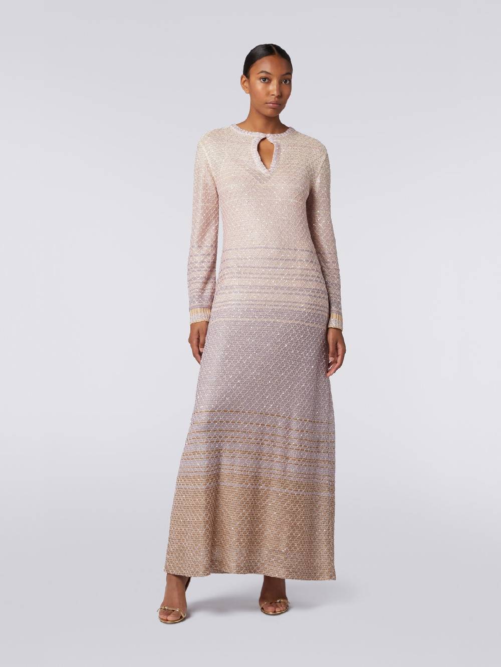 Missoni Abito lungo in maglia dégradé con paillettes Pezzi Unici
