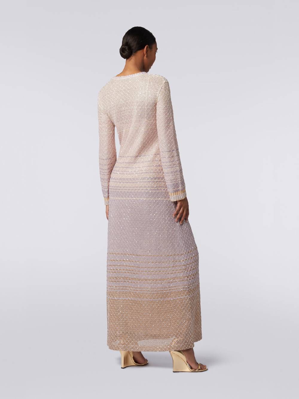 Missoni Abito lungo in maglia dégradé con paillettes Pezzi Unici