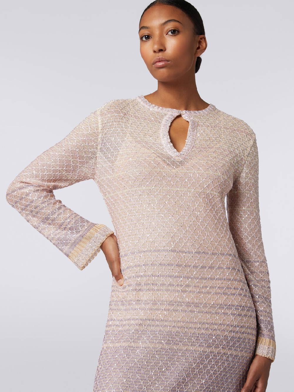 Missoni Abito lungo in maglia dégradé con paillettes Pezzi Unici