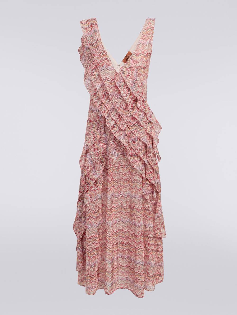 Missoni Abito midi motivo snake con balze e lurex Soddisfazione Garantita