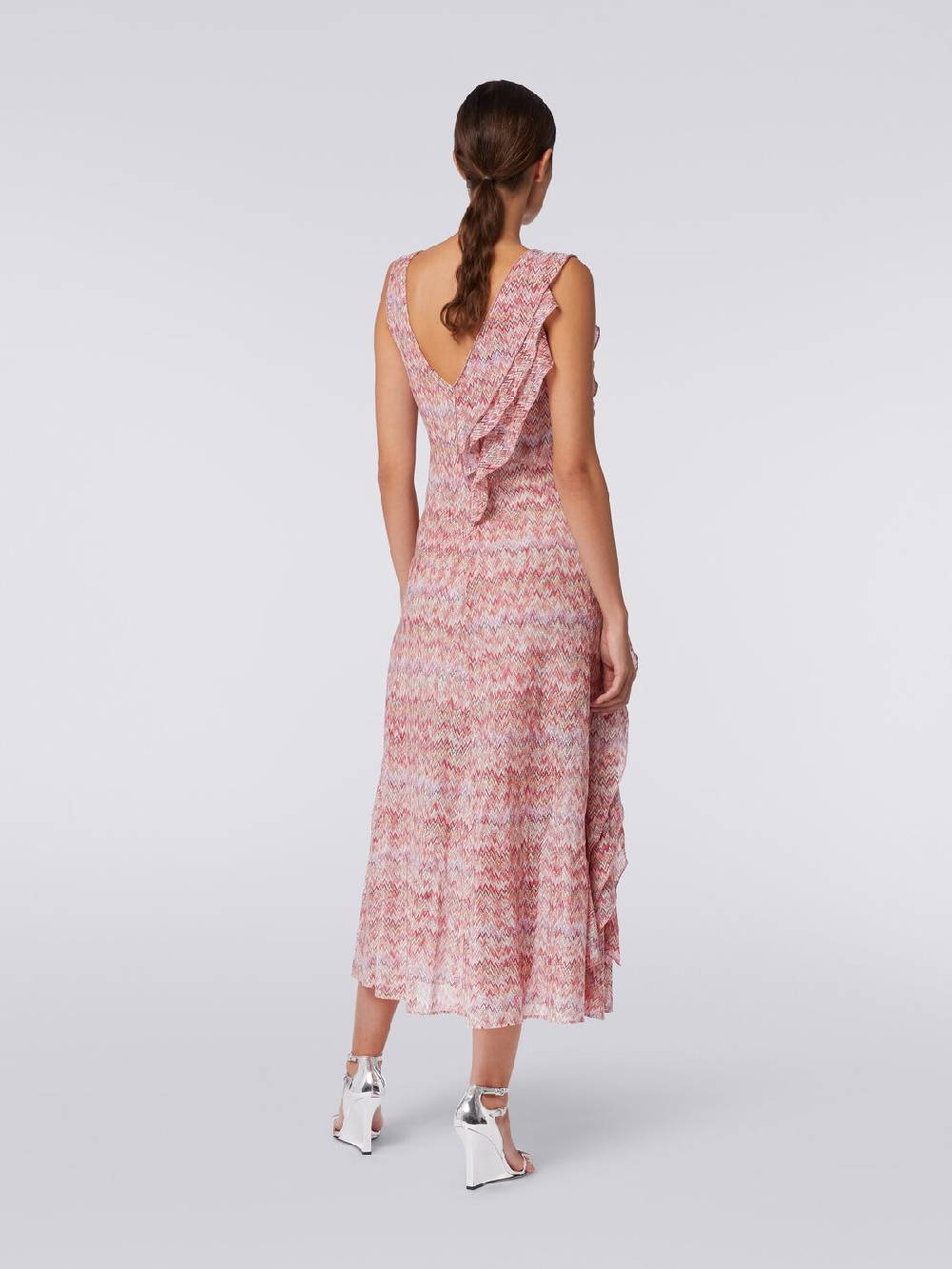 Missoni Abito midi motivo snake con balze e lurex Soddisfazione Garantita