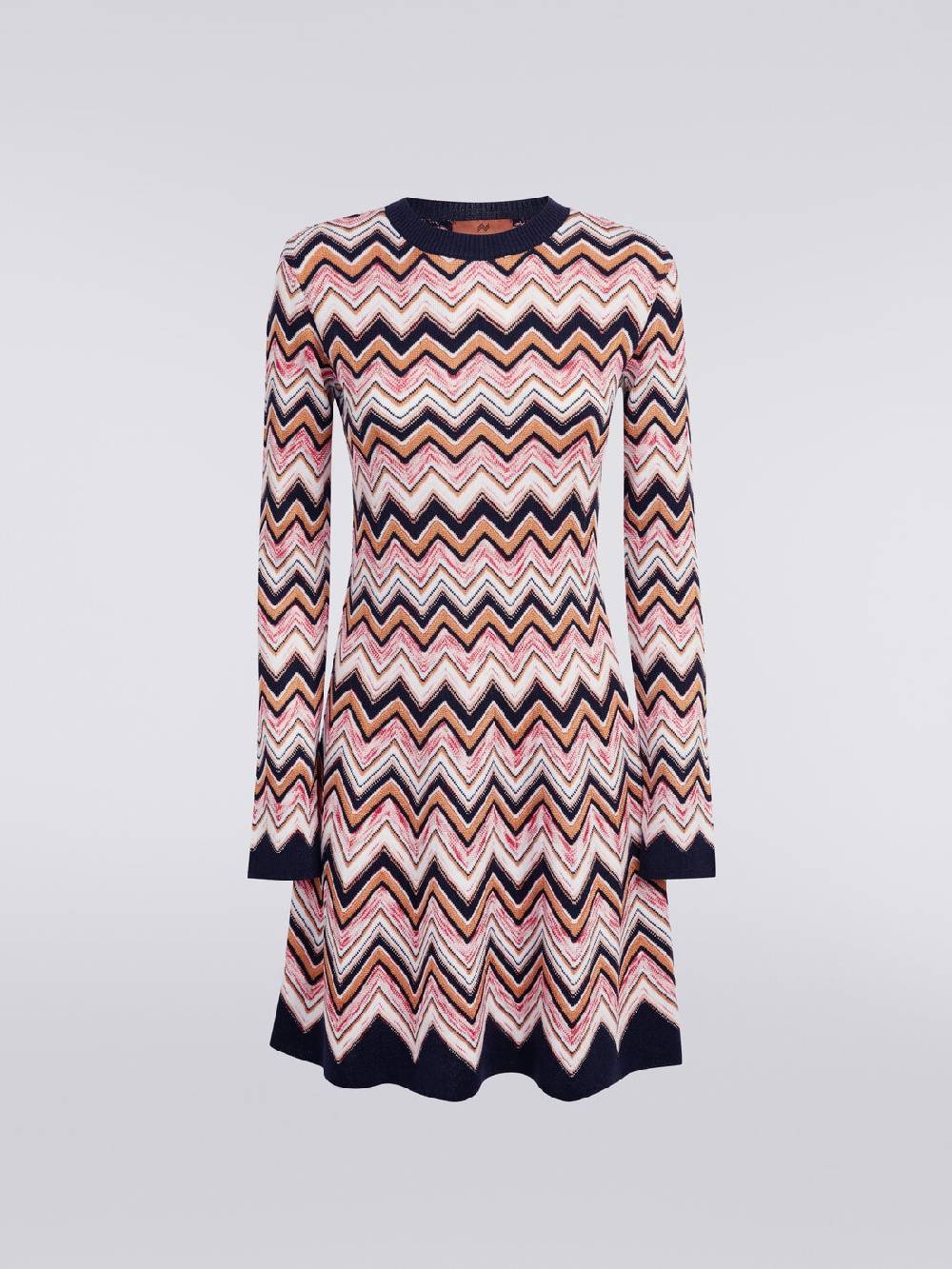 Missoni Abito girocollo a maniche lunghe in maglia zig zag Acquista Ora