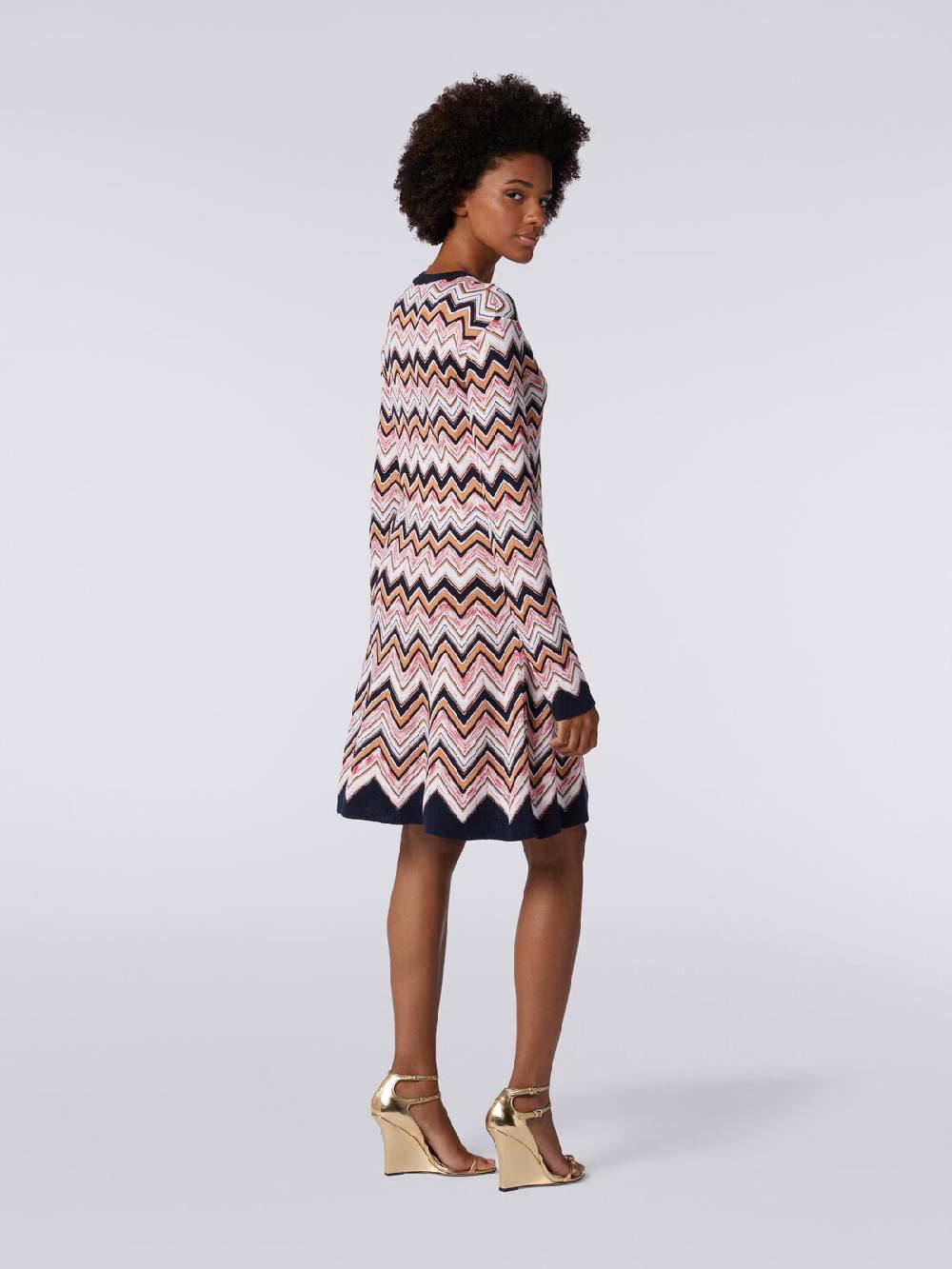 Missoni Abito girocollo a maniche lunghe in maglia zig zag Acquista Ora