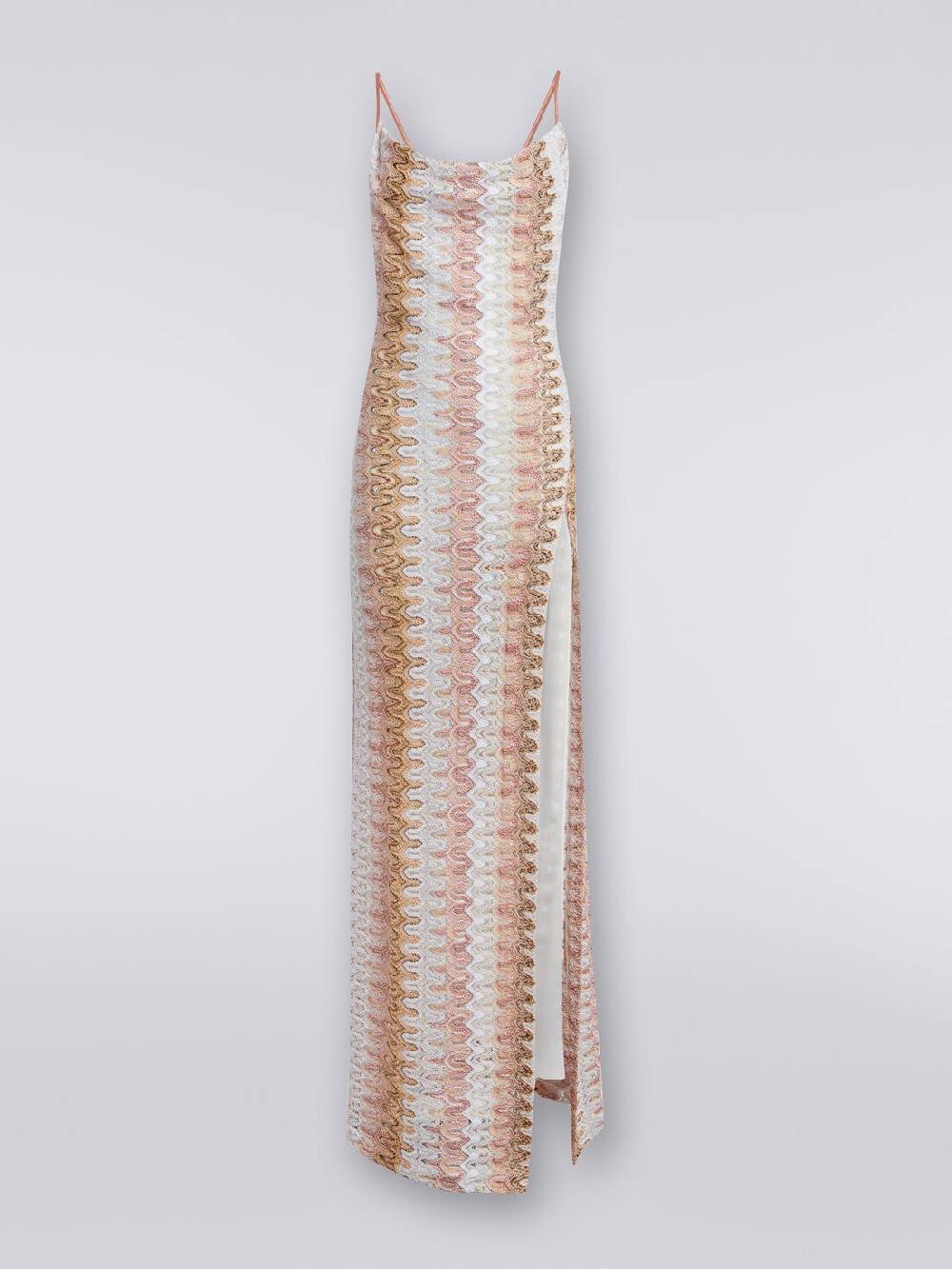 Missoni Abito lungo effetto pizzo con scollatura drappeggiata e spacco Fino Al -60%