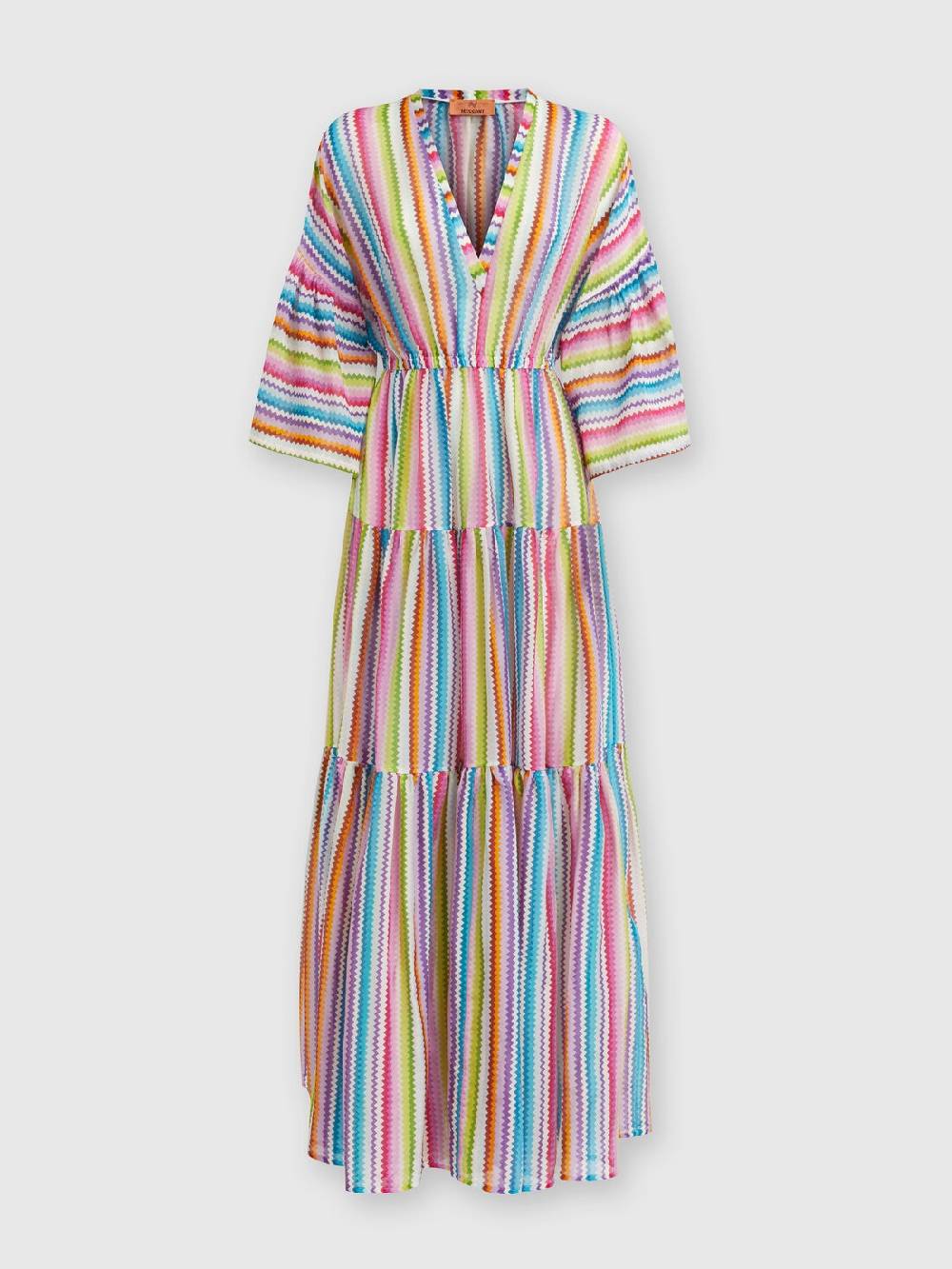 Missoni Abito copricostume lungo a balze stampa zig zag Prezzo Ridotto