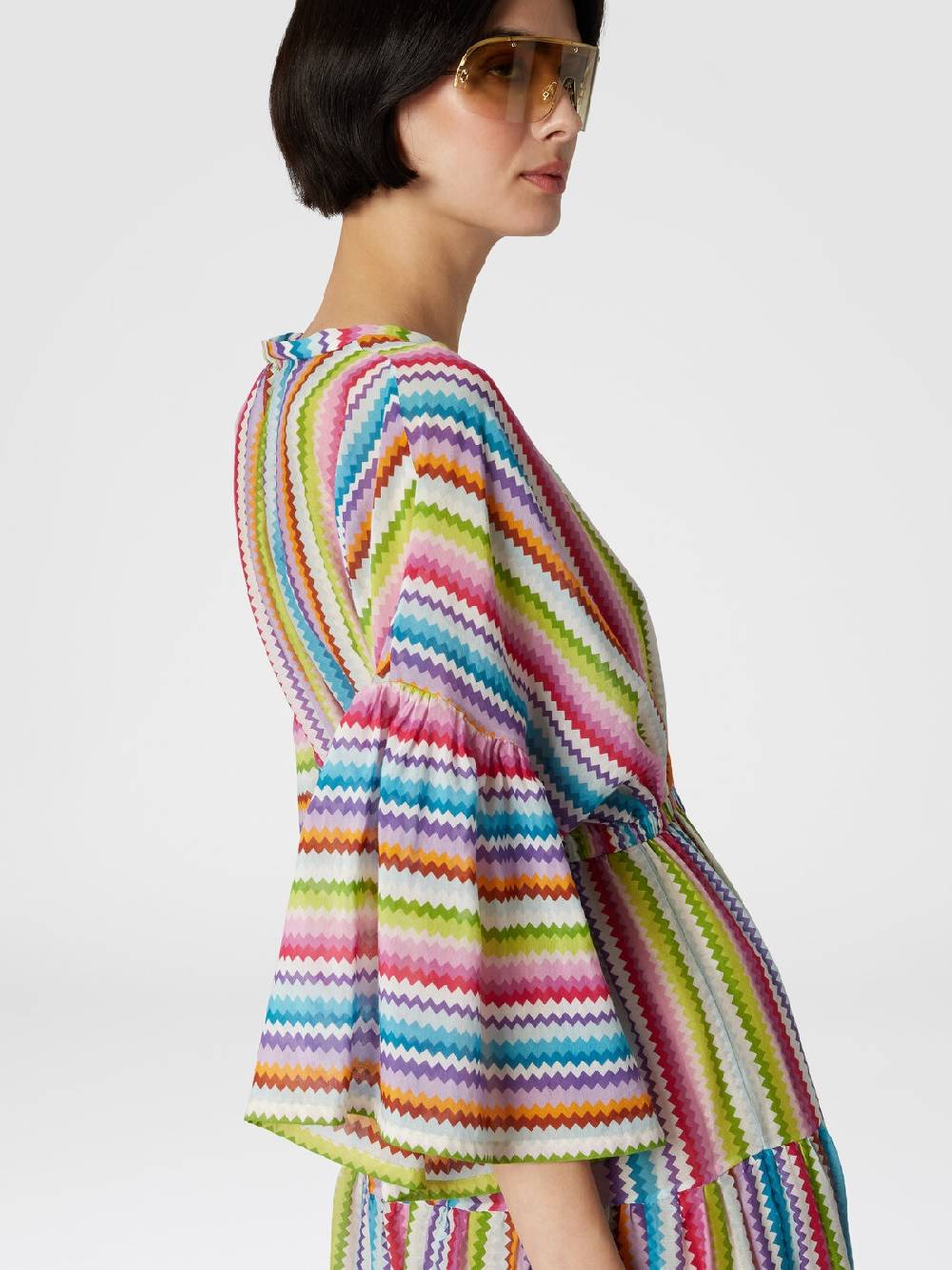 Missoni Abito copricostume lungo a balze stampa zig zag Prezzo Ridotto