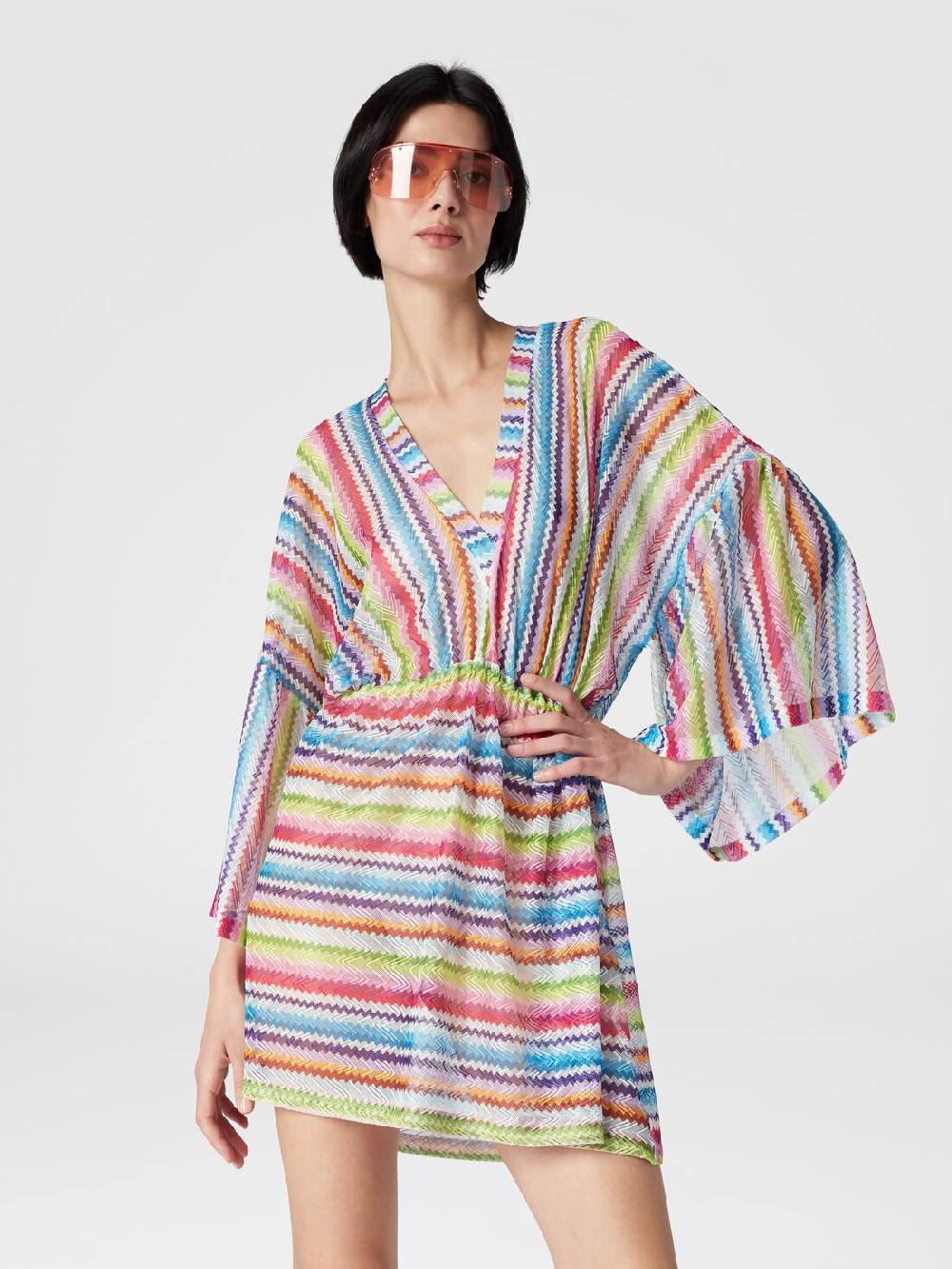 Missoni Caftano copricostume corto stampa zig zag Sottocosto