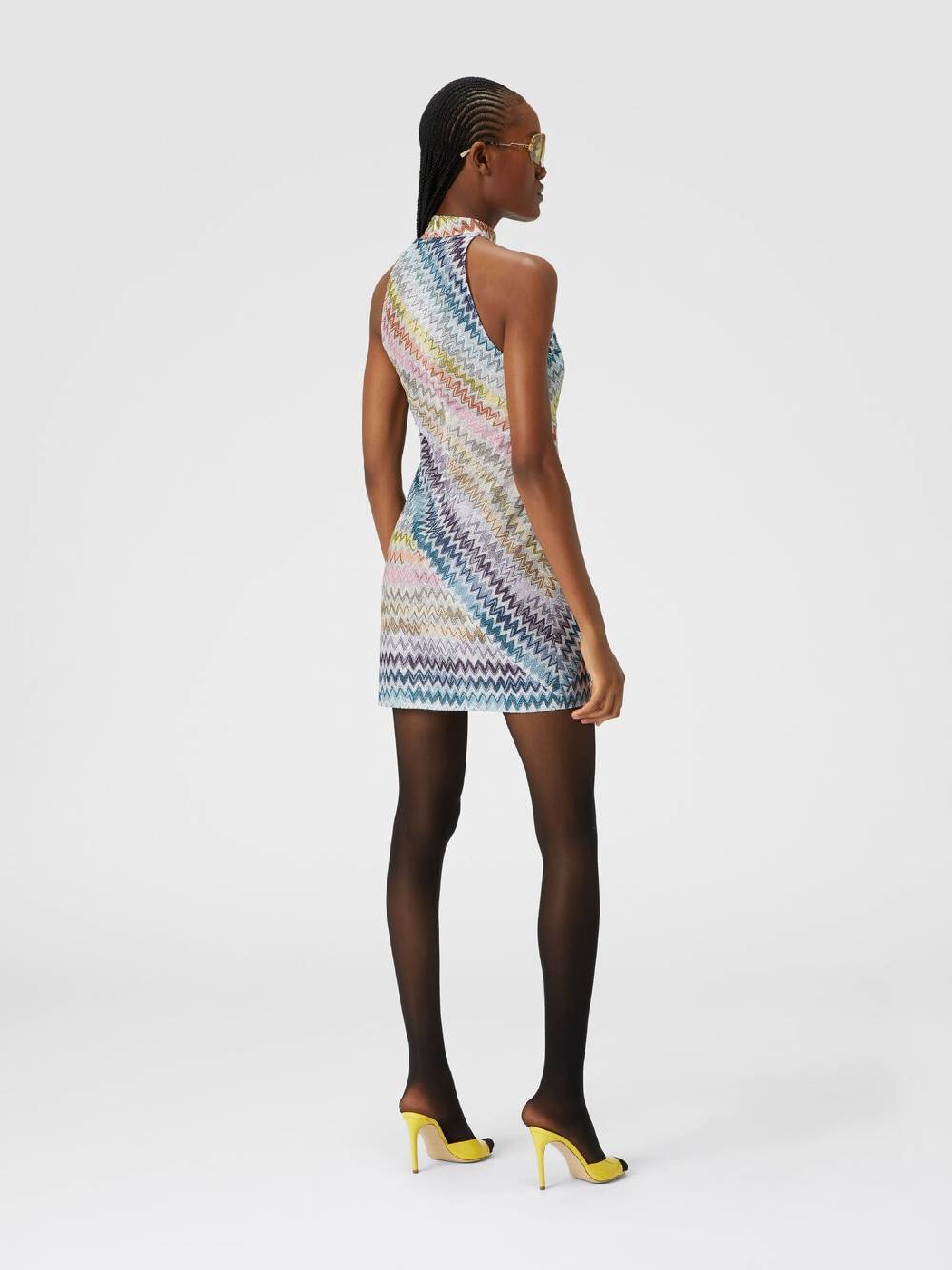 Missoni Mini-abito senza maniche in viscosa zig zag lamé Presa