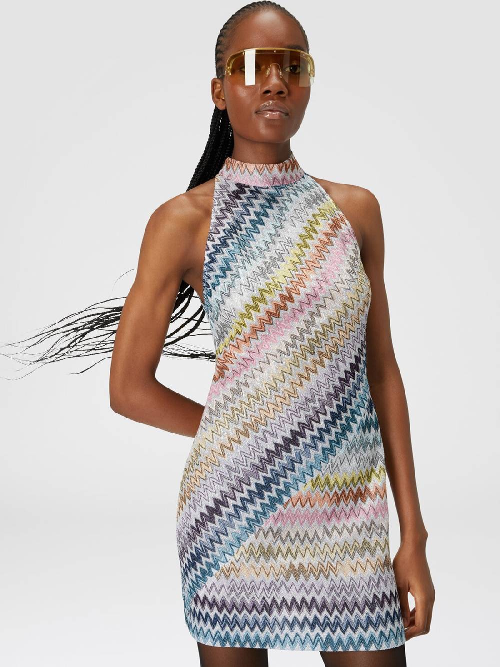 Missoni Mini-abito senza maniche in viscosa zig zag lamé Presa