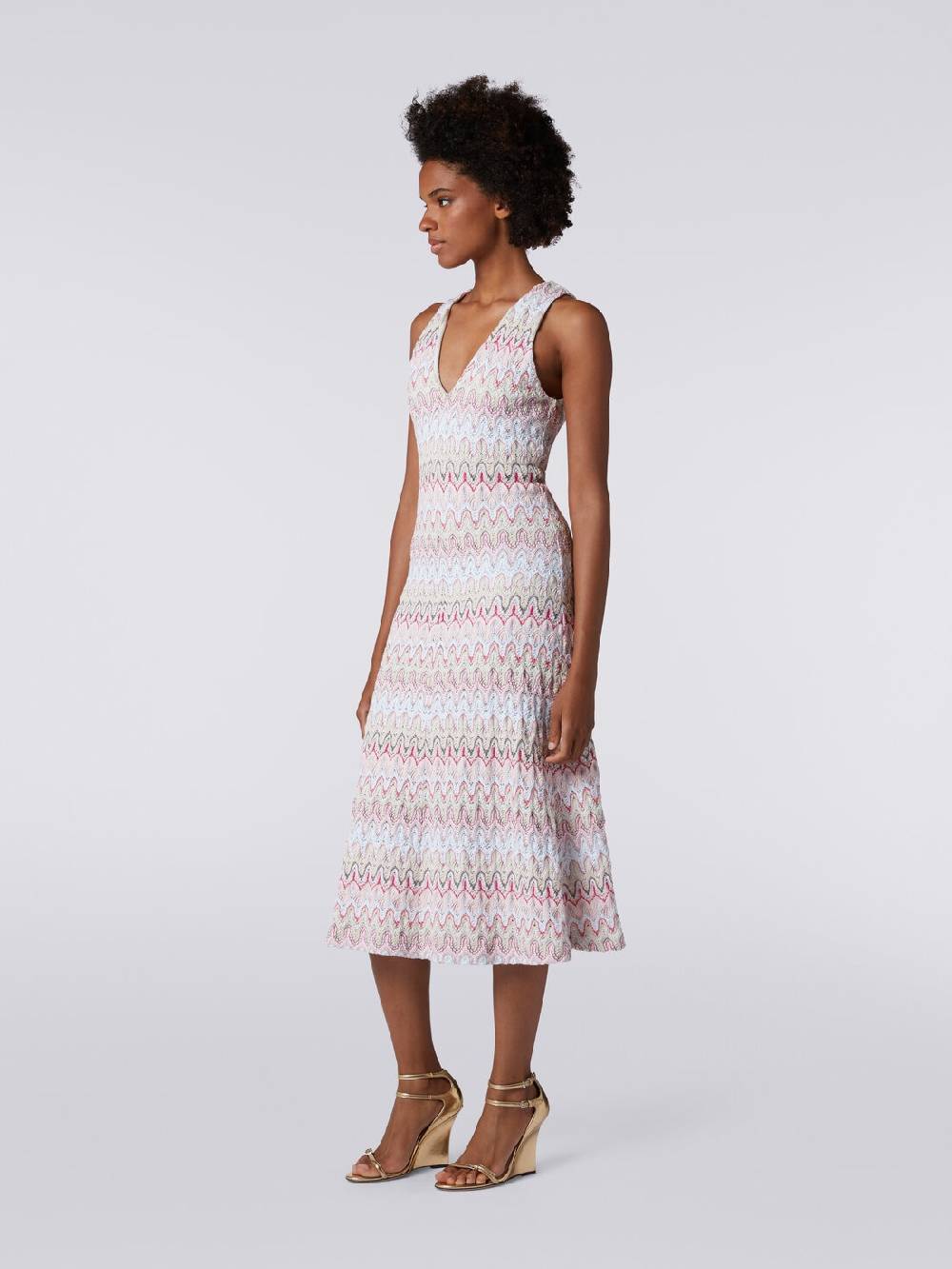 Missoni Abito con scollatura a V in misto viscosa motivo a onde Promozione