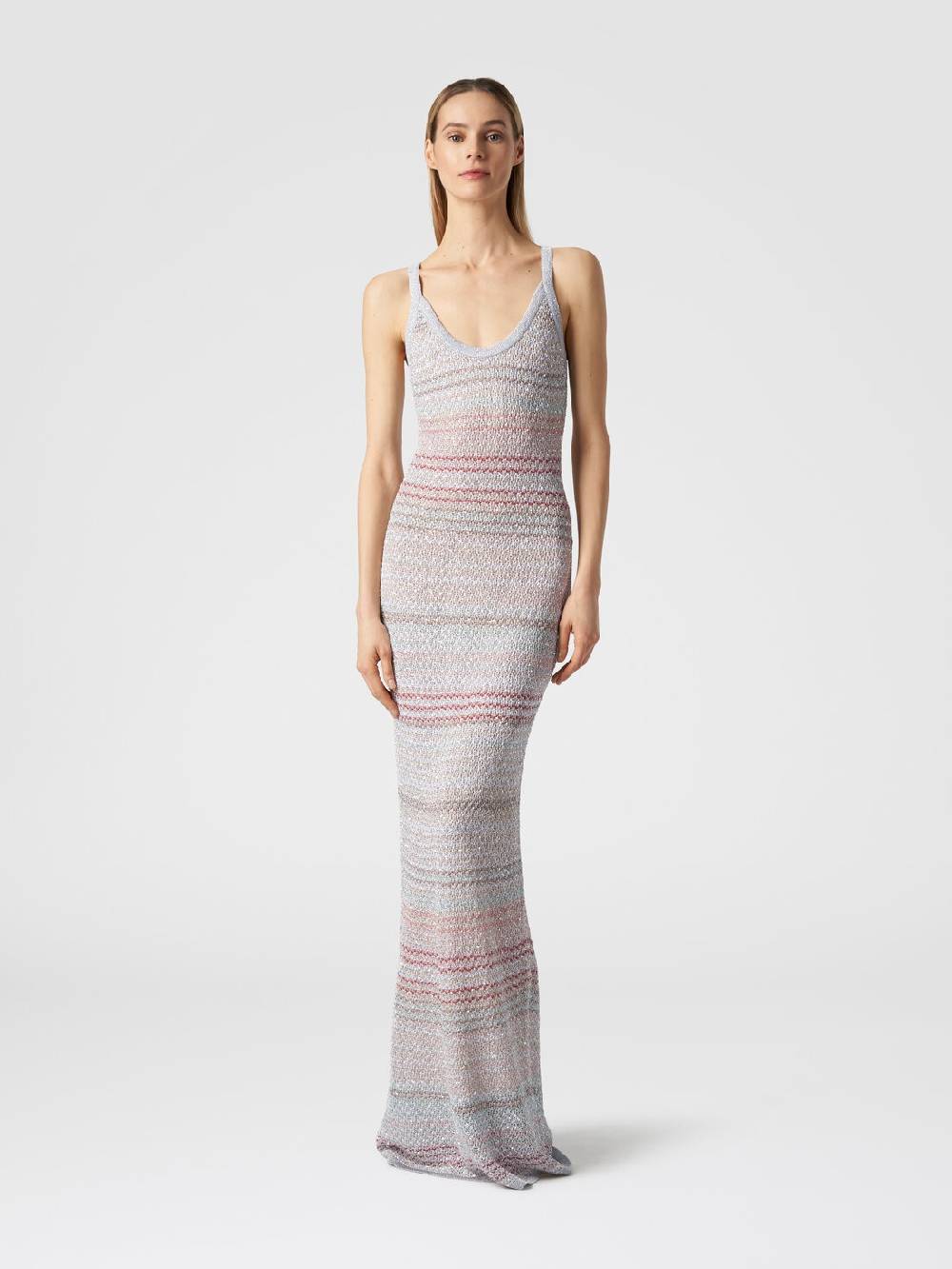 Missoni Abito lungo in maglia zig zag con trama effetto uncinetto In Vendita