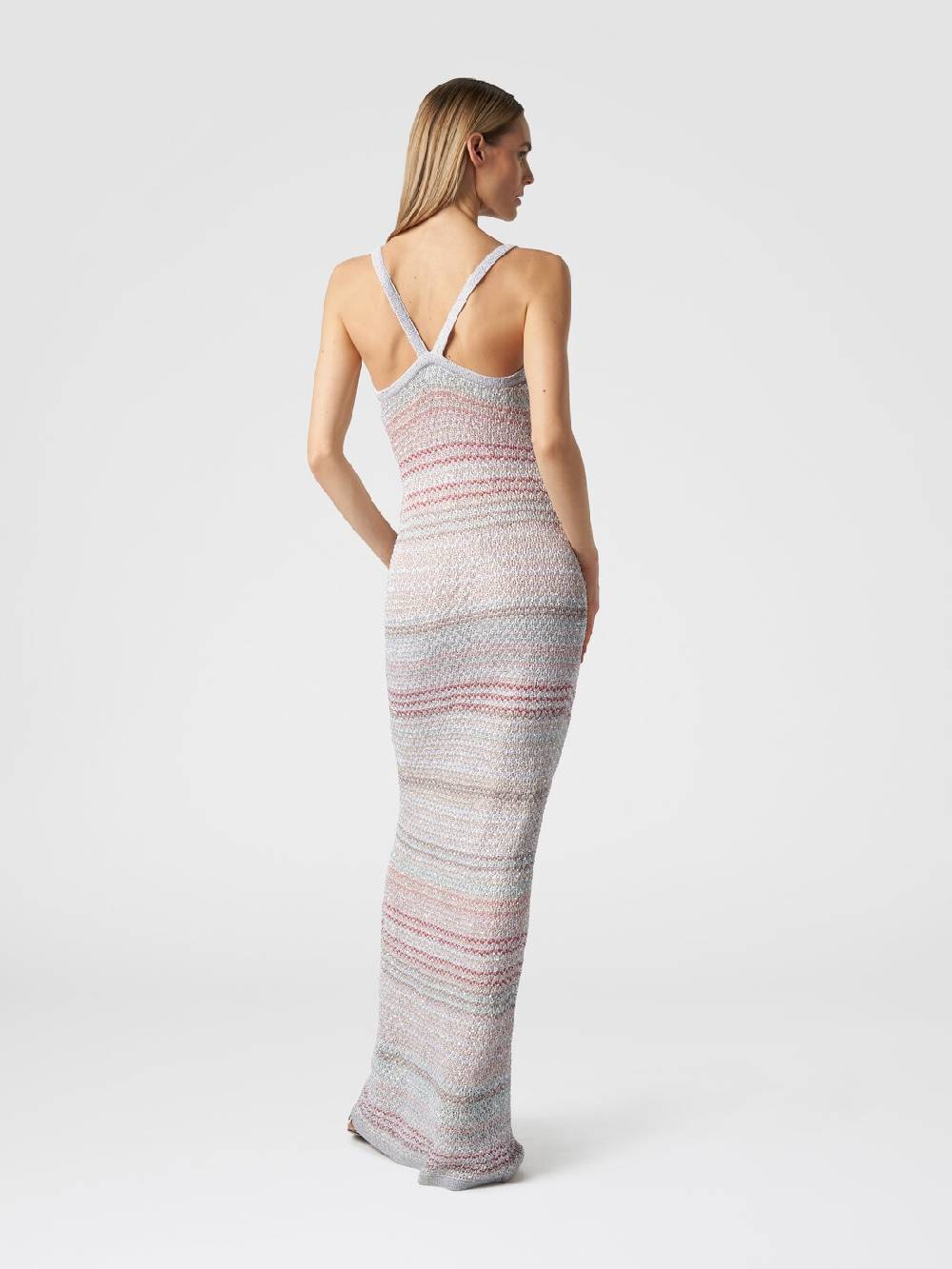 Missoni Abito lungo in maglia zig zag con trama effetto uncinetto In Vendita