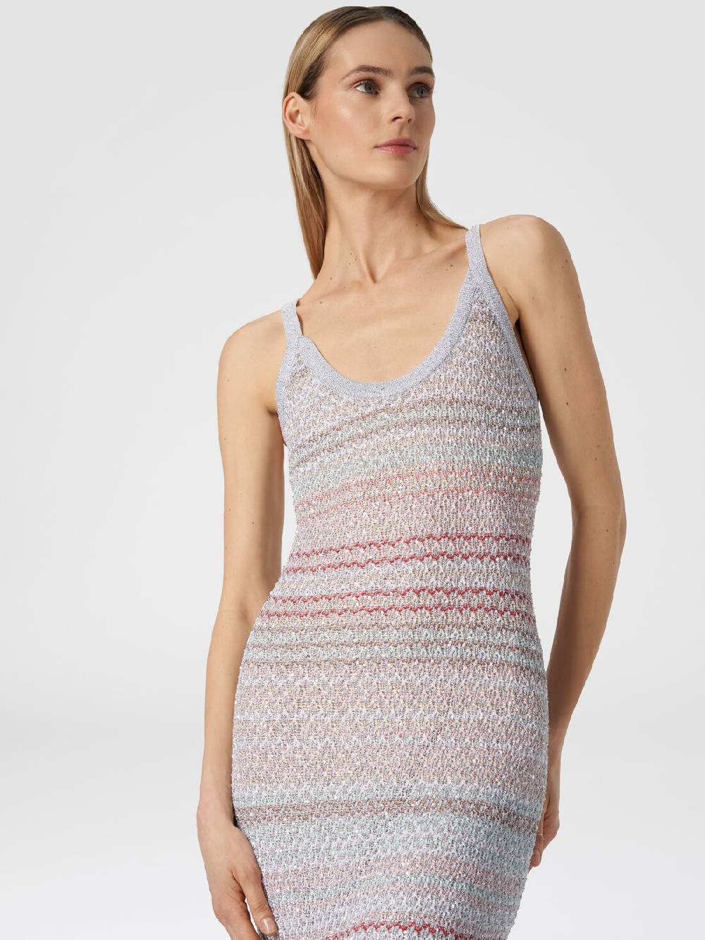 Missoni Abito lungo in maglia zig zag con trama effetto uncinetto In Vendita