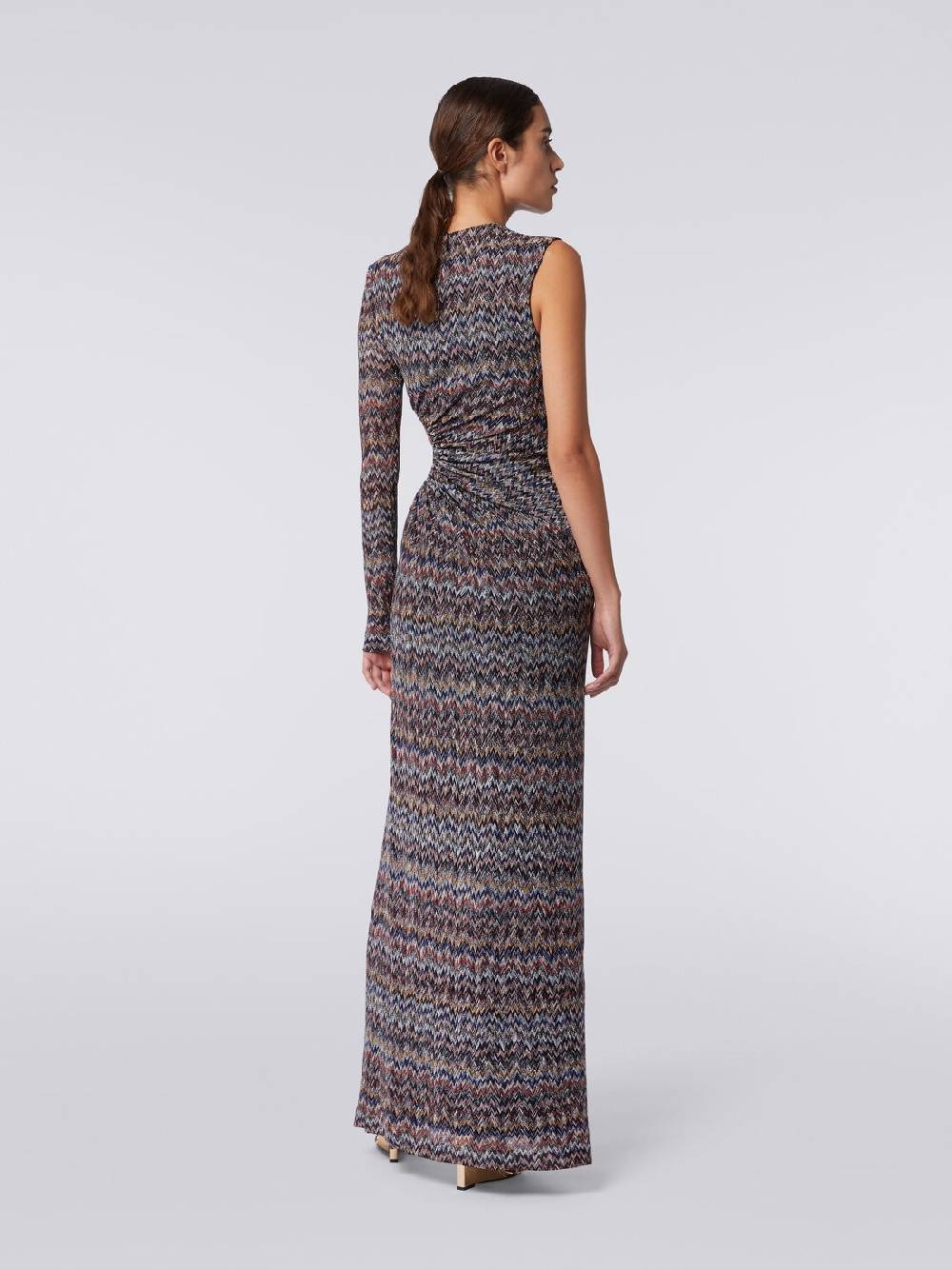 Missoni Abito lungo monospalla con dettaglio cut-out e spacco Vendita Economica