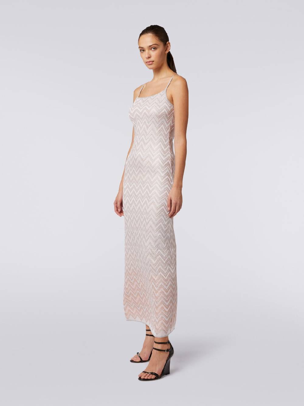 Missoni Abito lungo senza maniche in viscosa lamé zig zag Saldi Di Fabbrica