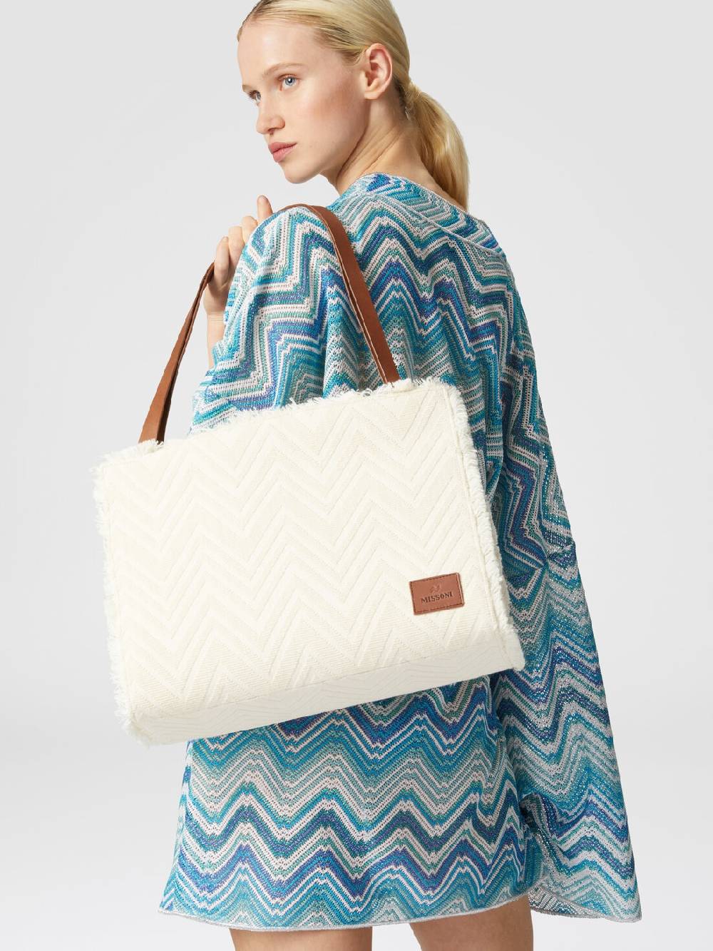 Missoni Tote bag in misto cotone con motivo chevron I Più Venduti
