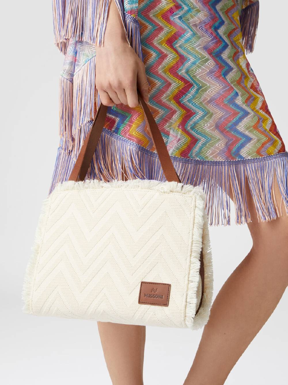 Missoni Tote bag in misto cotone chevron Vendite Flash
