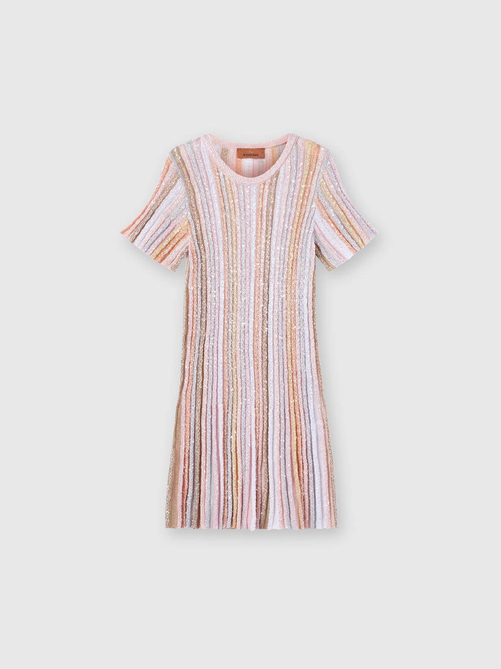 Missoni Abito a maniche corte in maglia di viscosa plissée Nuova