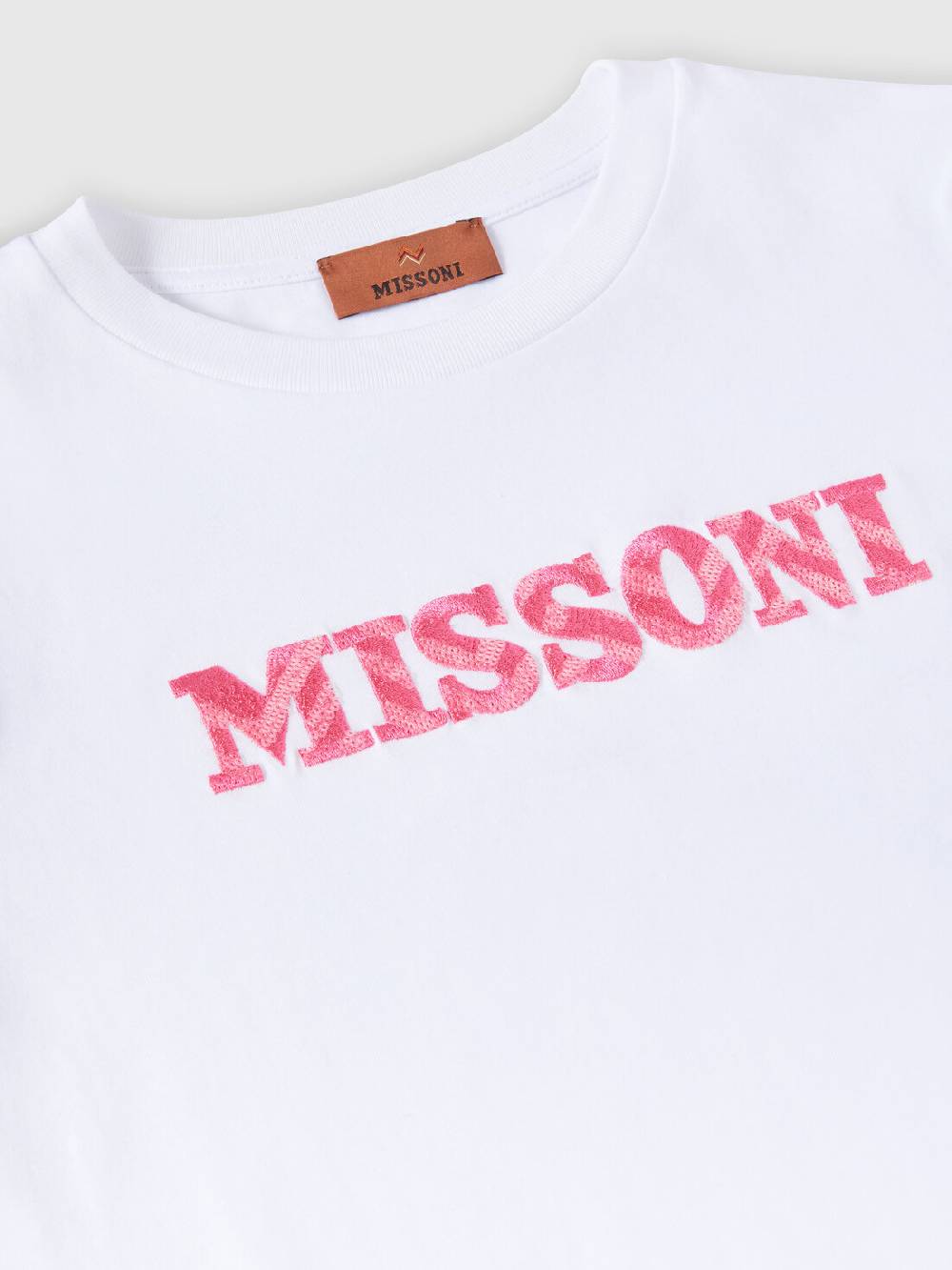 Missoni T-shirt a maniche corte in cotone con scritta logo In Linea