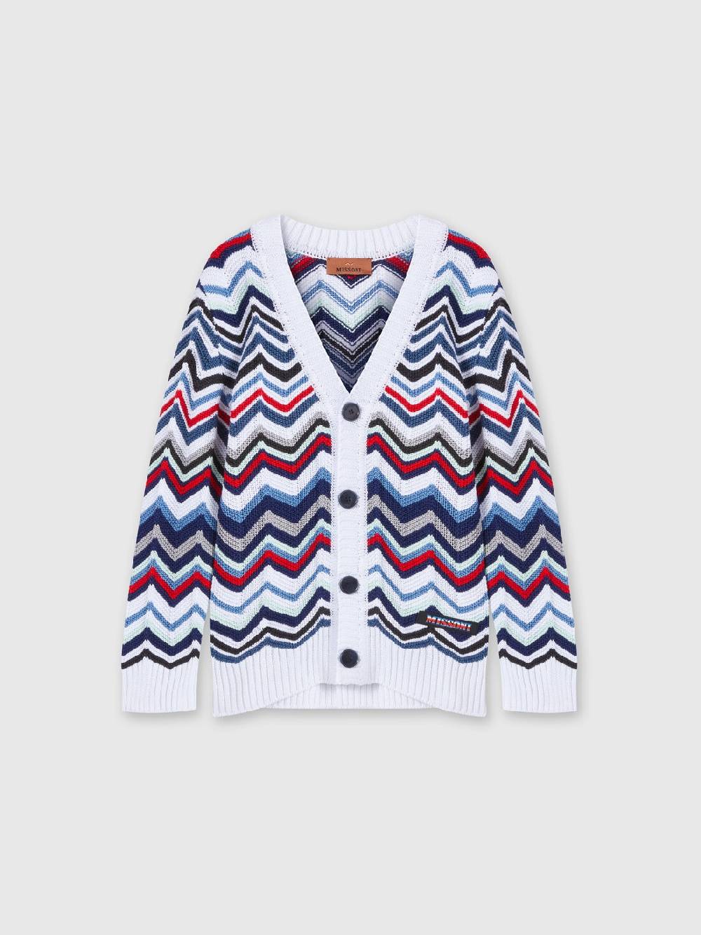 Missoni Cardigan in maglia di cotone chevron Nuovo