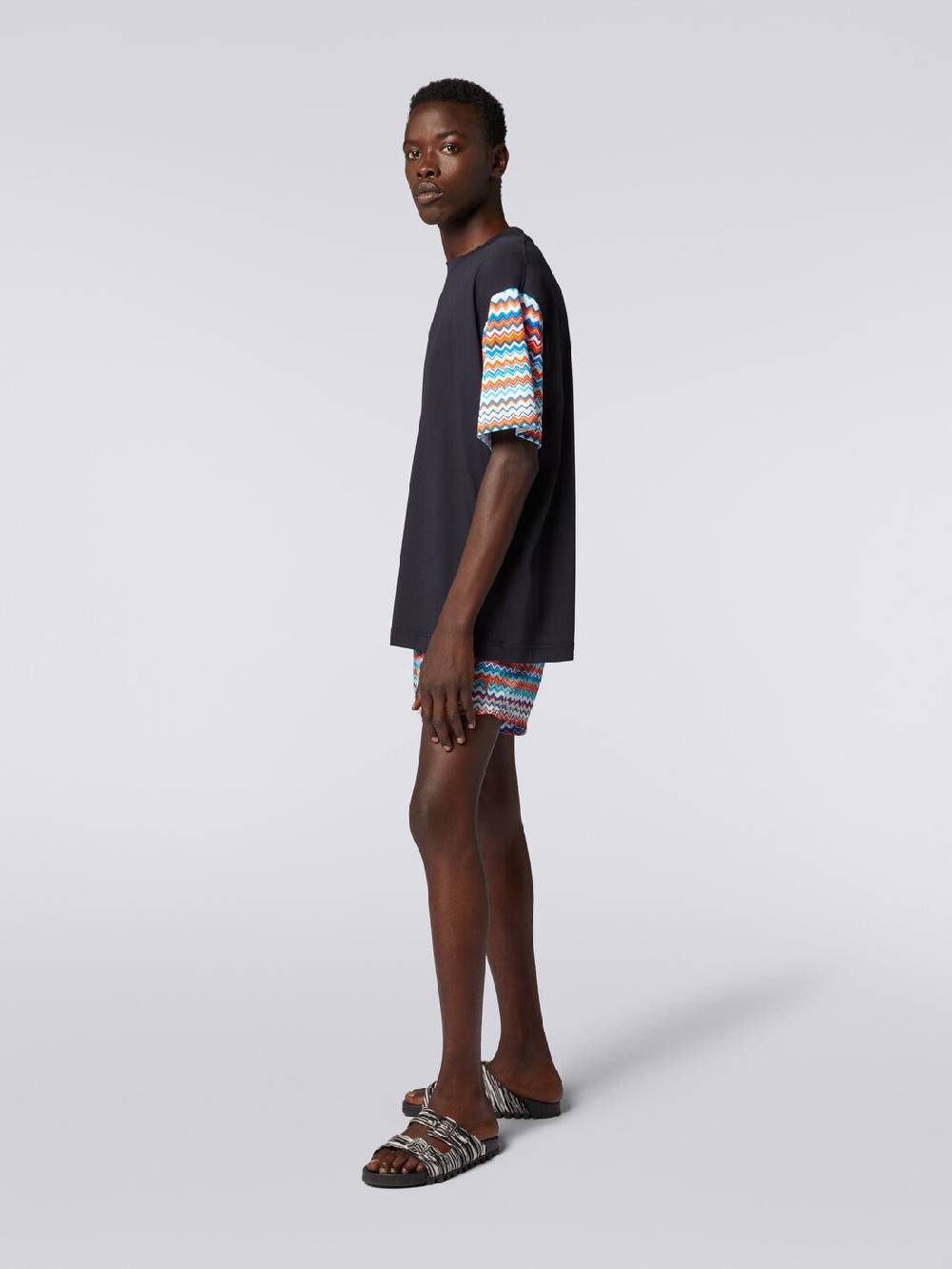 Missoni T-shirt oversize in cotone con inserti zig zag Pezzi Unici