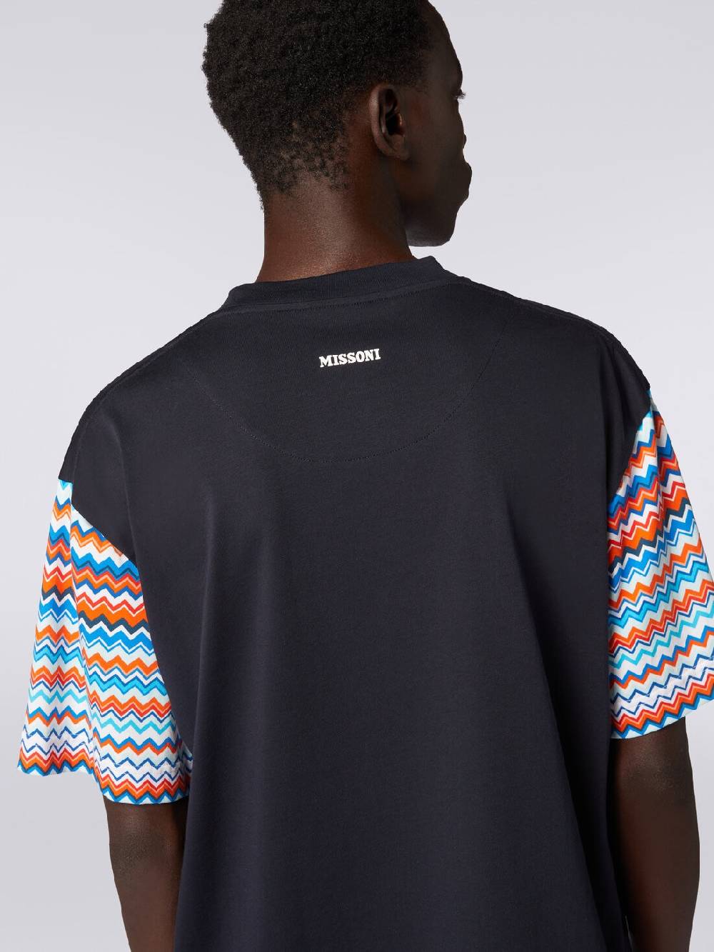 Missoni T-shirt oversize in cotone con inserti zig zag Pezzi Unici